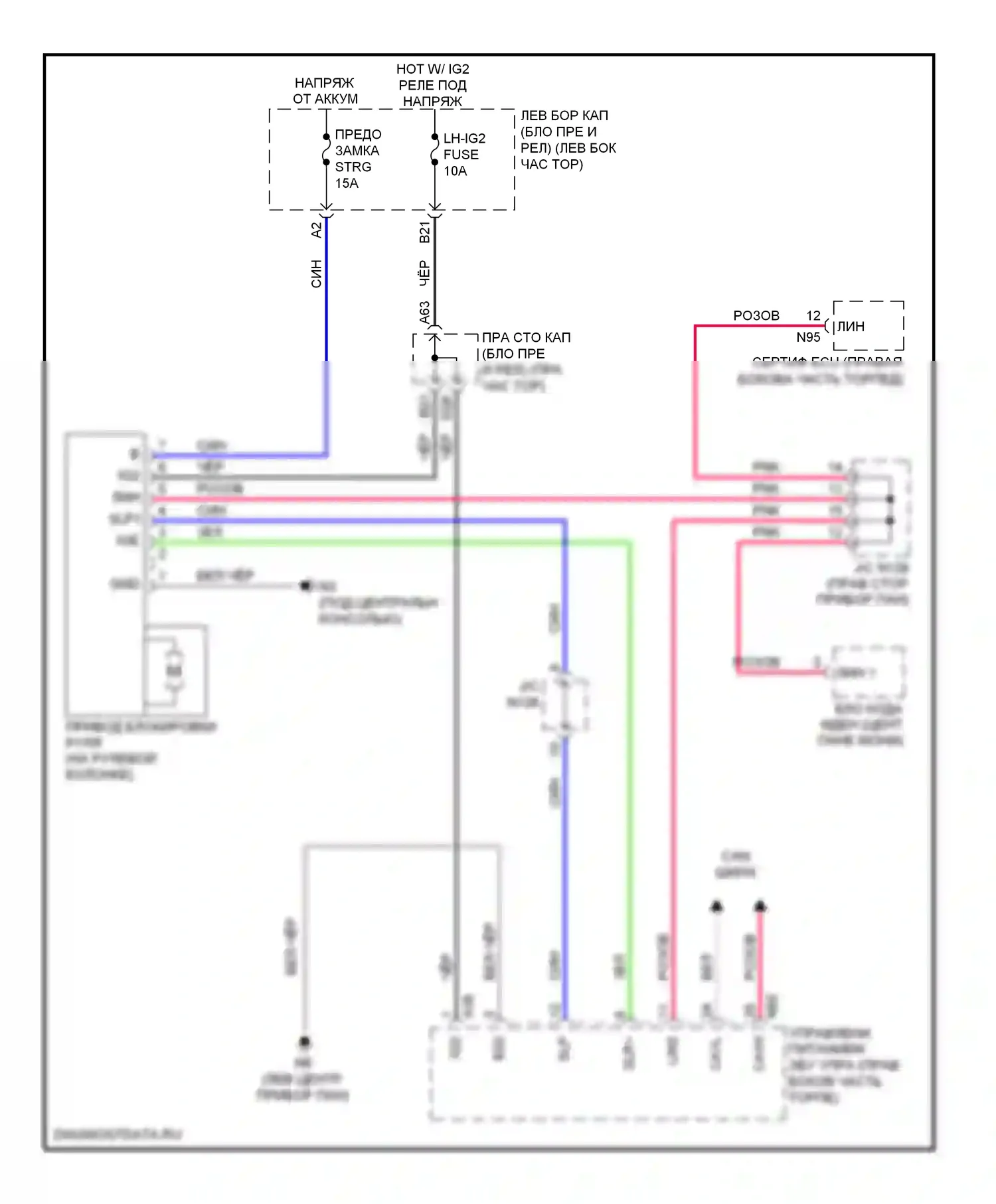 GS Lexus IV (2011-2015): Электросхема рулевой колонки 