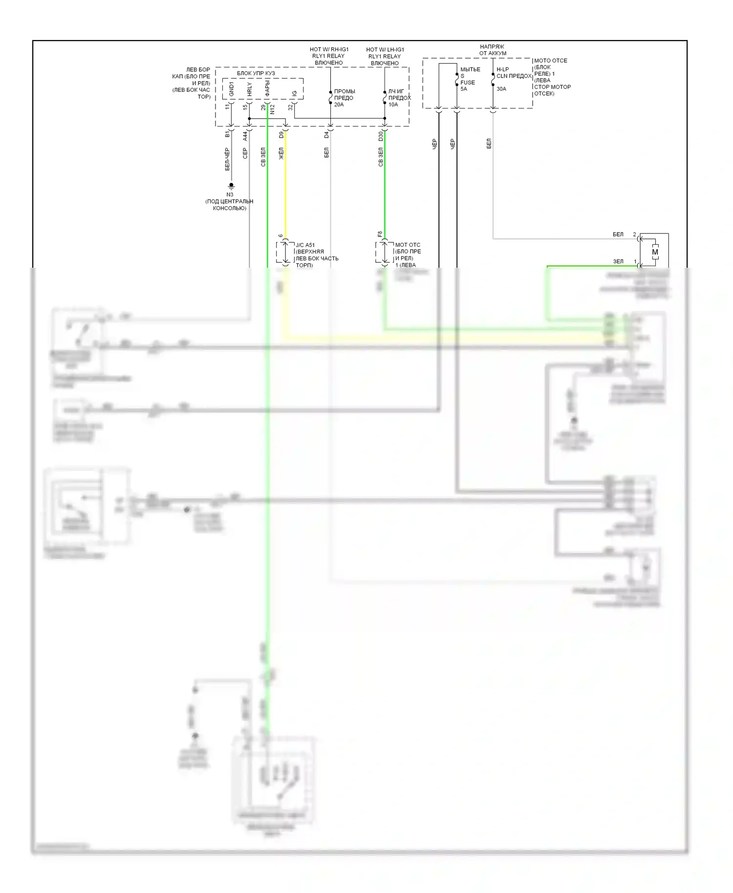 GS Lexus IV (2011-2015): Электросхема омывателя фар 
