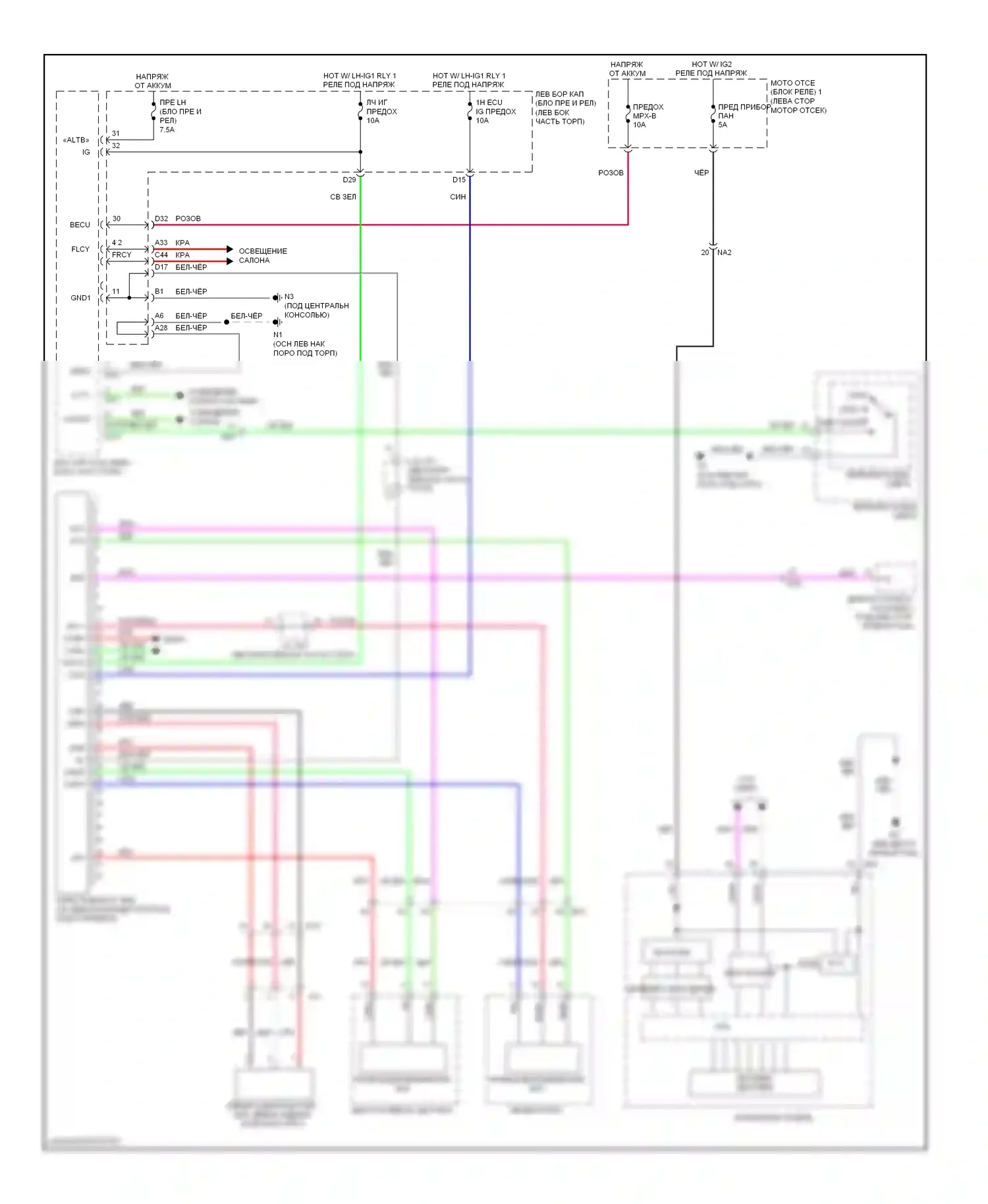 GS Lexus IV (2011-2015): Электросхема корректора фар 