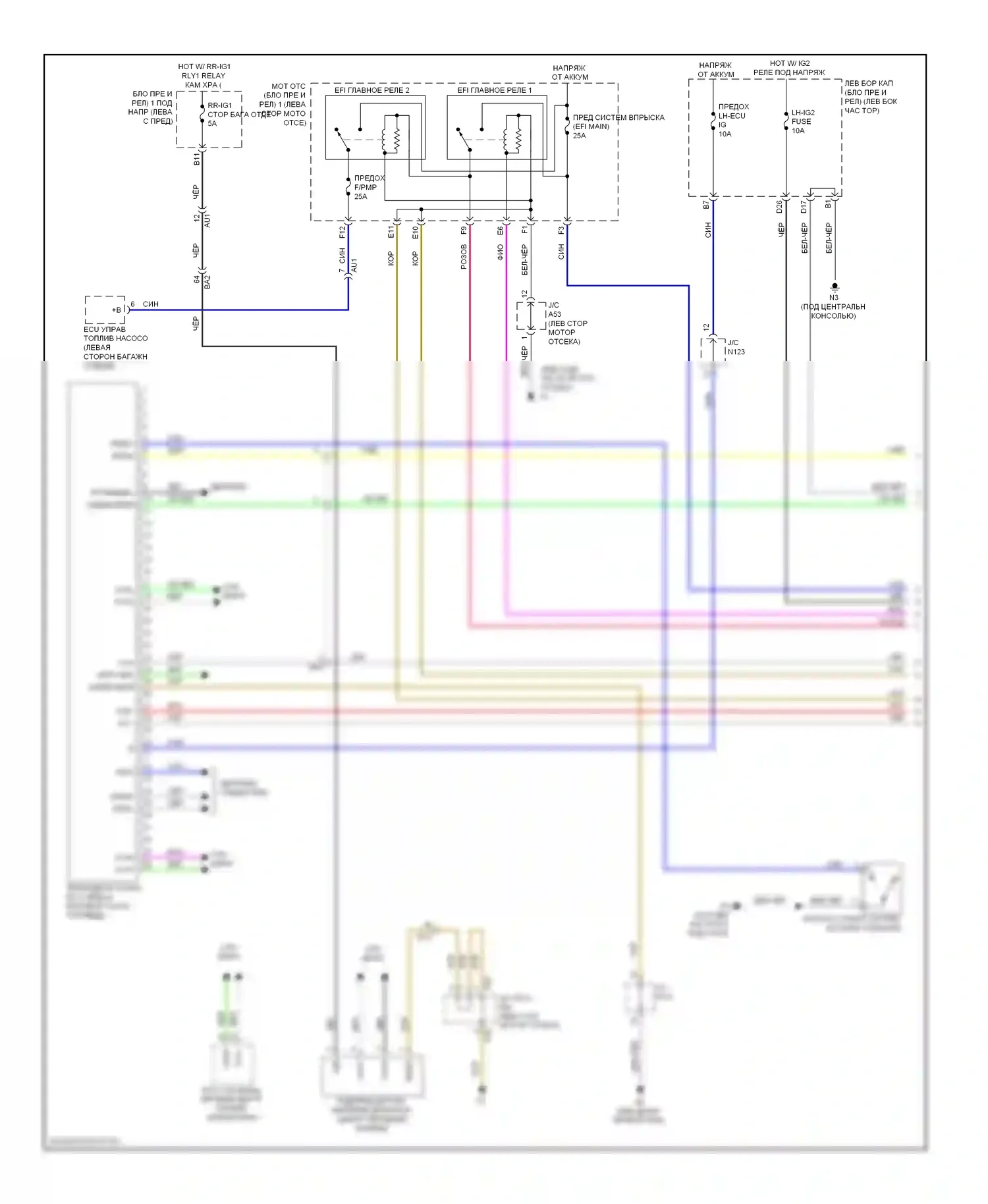 GS Lexus IV (2011-2015): Электросхема круиз-контроля с динамическим радиолокационным управлением (1 из 3) 