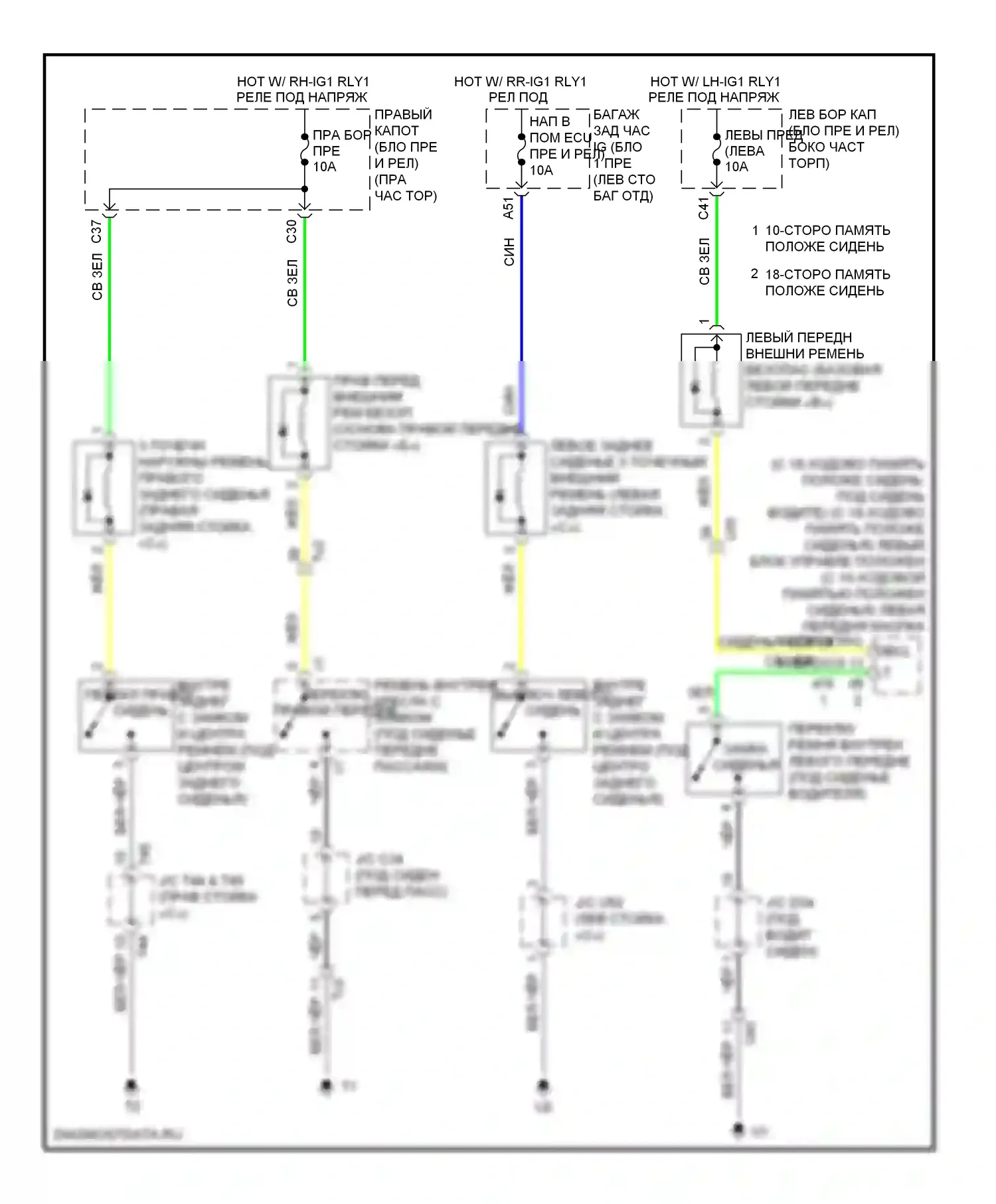 GS Lexus IV (2011-2015): Электросхема подушек безопасности 