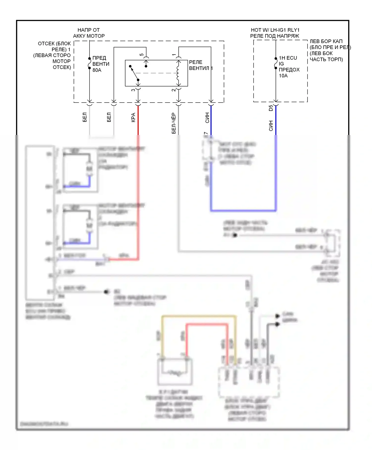 GS Lexus IV (2011-2015): Электросхема вентилятора охлаждения 