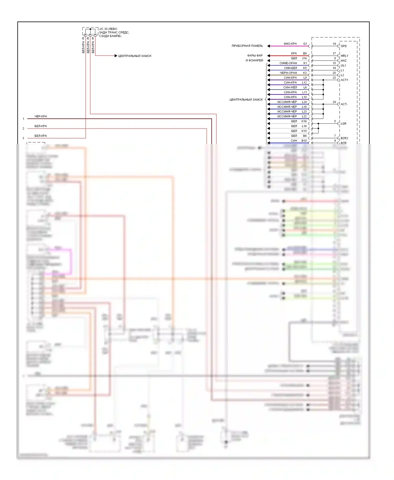GX Lexus J120 (2002-2009): Электросхема блоков управления кузовом (2 из 2) 