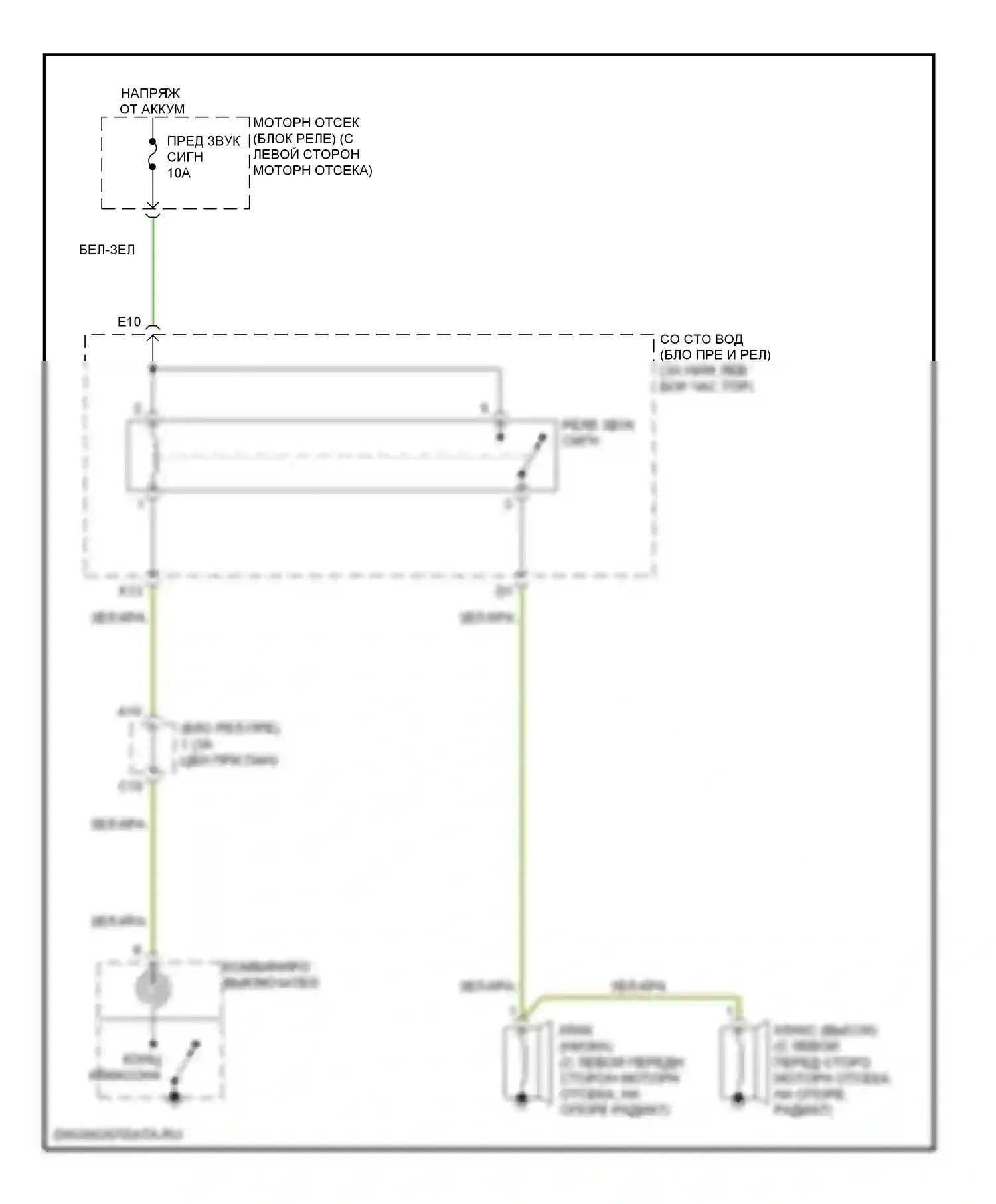 GX Lexus J120 (2002-2009): Электросхема клаксона 