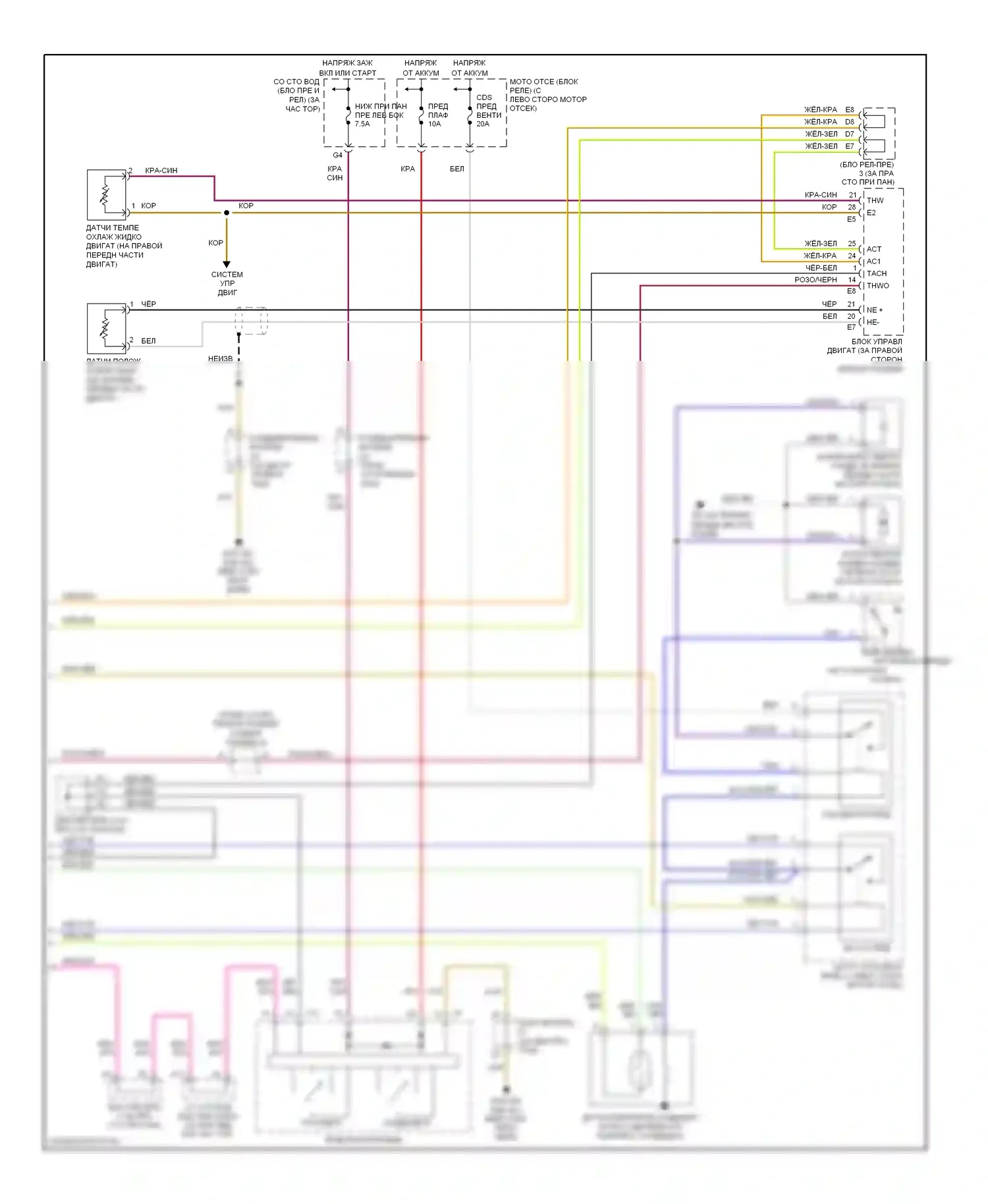 GX Lexus J120 (2002-2009): Электросхема переднего кондиционера, с навигацией (4 из 4) 
