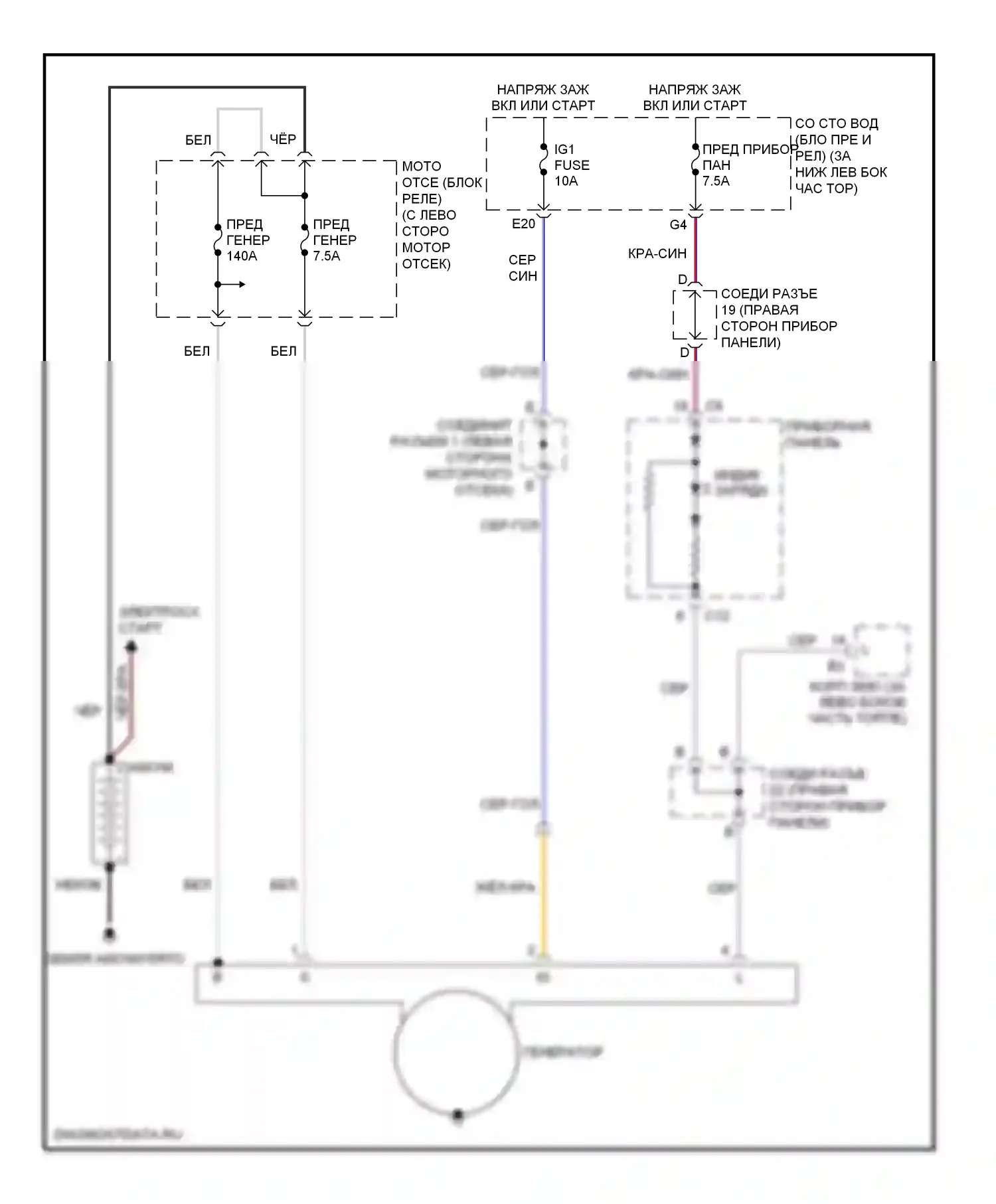 GX Lexus J120 (2002-2009): Электросхема генератора 