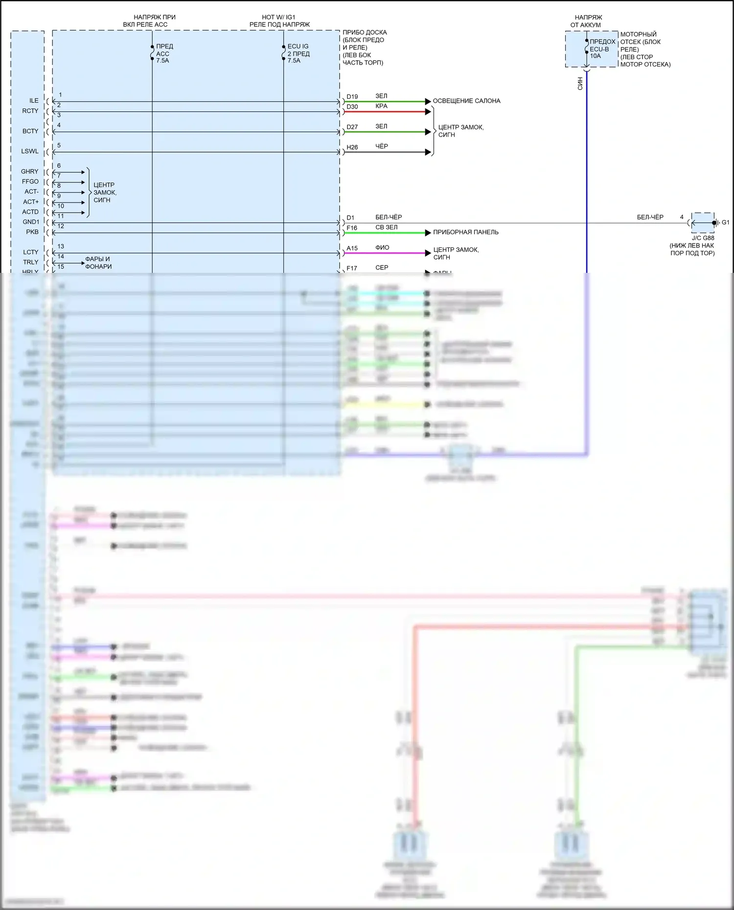 GX Lexus J150 рестайлинг 2 (2019-2023): Электросхема блоков управления кузовом (1 из 2) 