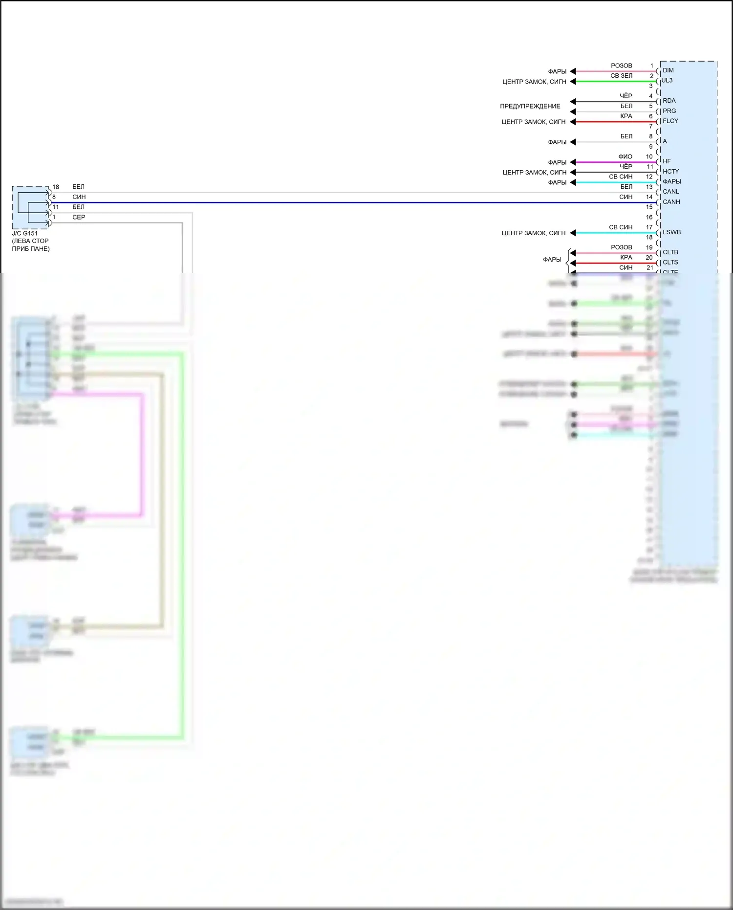 GX Lexus J150 рестайлинг 2 (2019-2023): Электросхема блоков управления кузовом (2 из 2) 