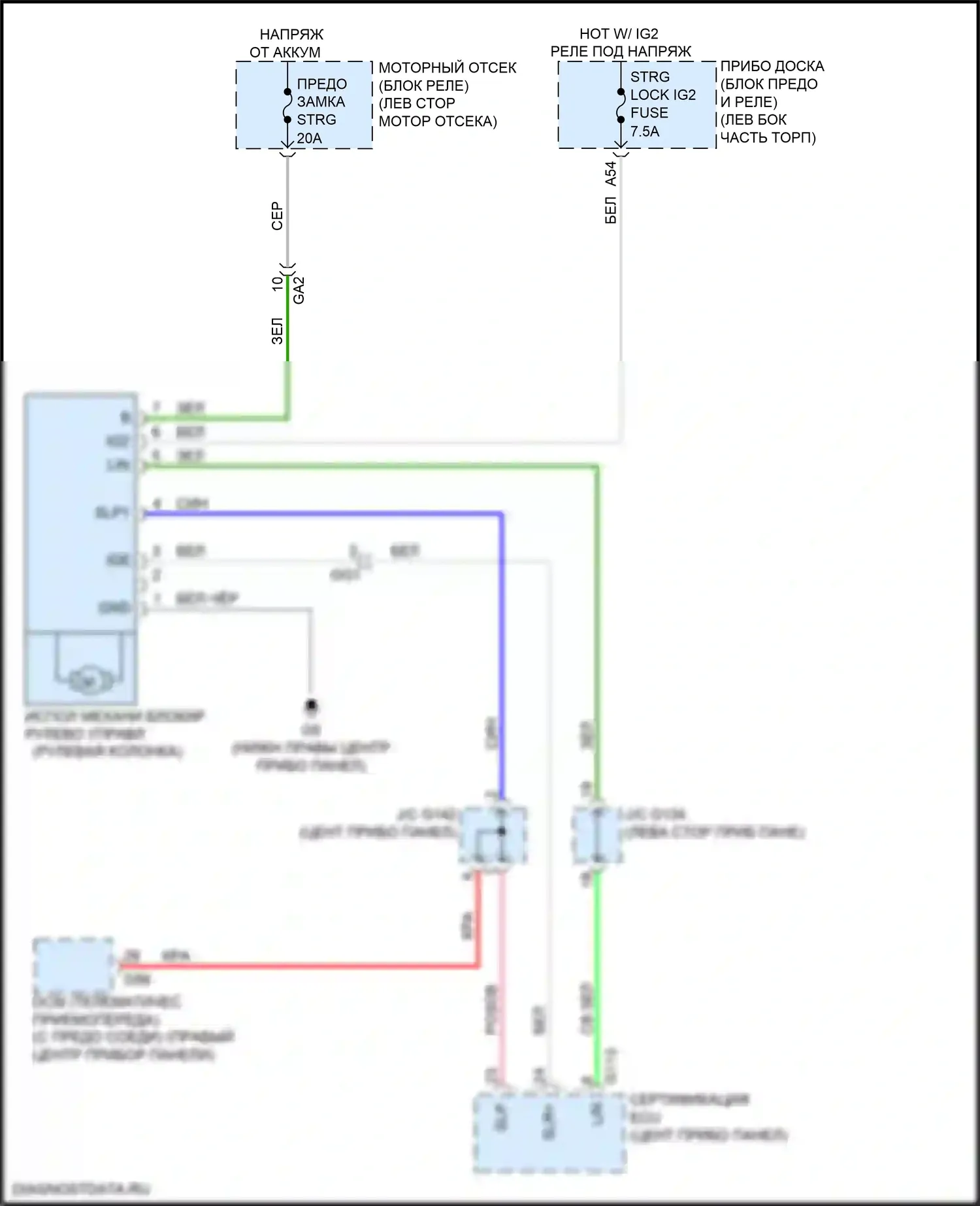 GX Lexus J150 рестайлинг 2 (2019-2023): Электросхема рулевой колонки 