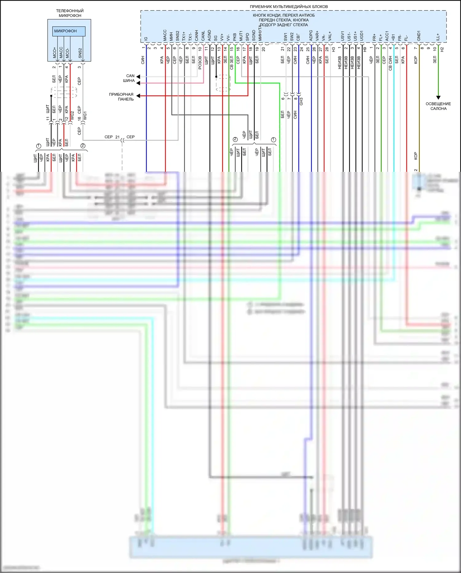 GX Lexus J150 рестайлинг 2 (2019-2023): Электросхема магнитолы, без навигации, с 9 динамиками (4 из 5) 