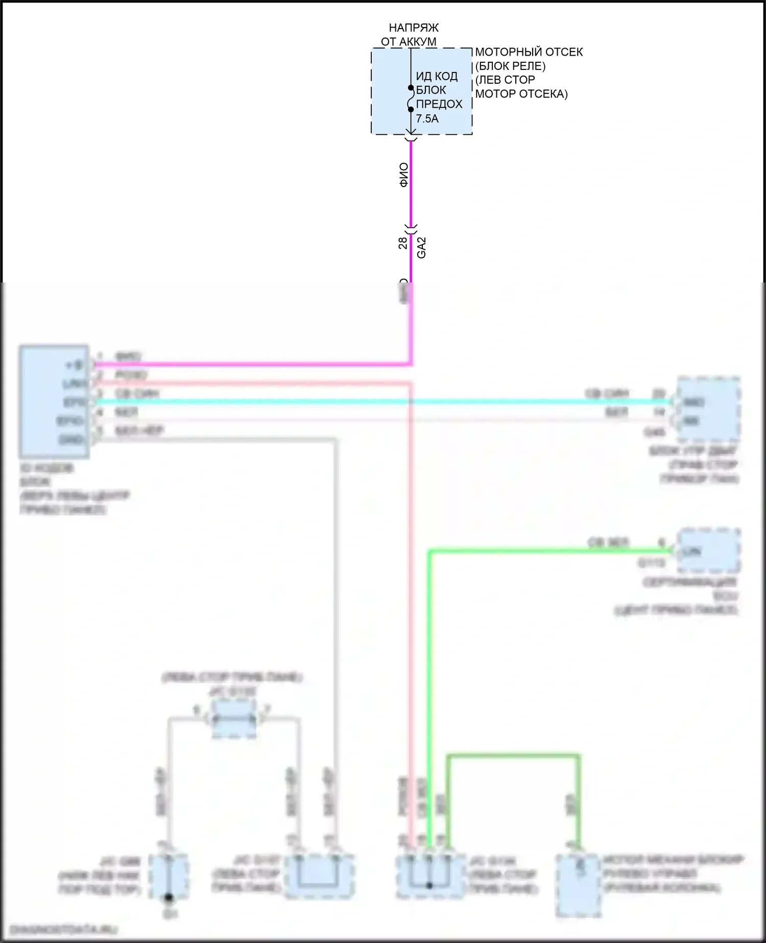 GX Lexus J150 рестайлинг 2 (2019-2023): Электросхема иммобилайзера 