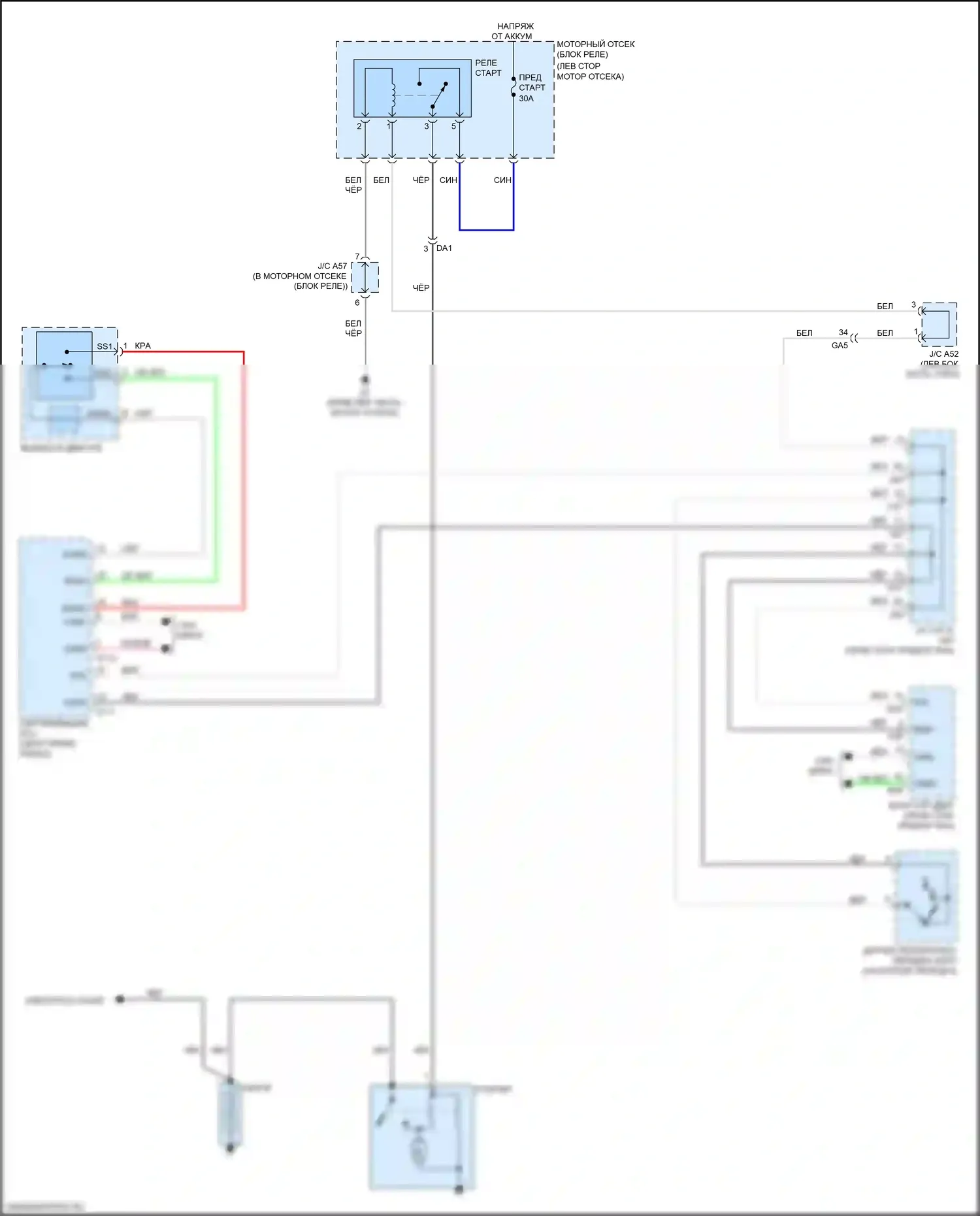 GX Lexus J150 рестайлинг 2 (2019-2023): Электросхема стартера 
