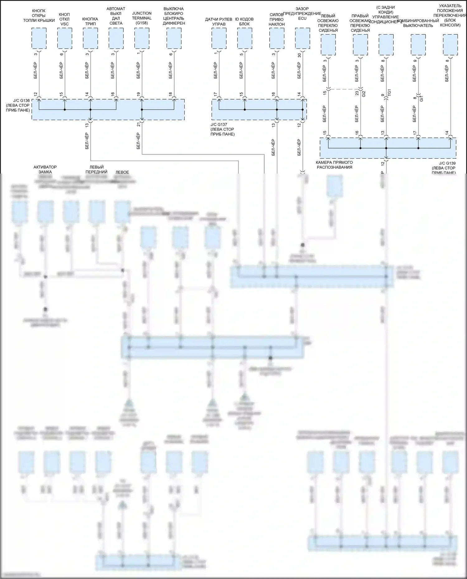 GX Lexus J150 рестайлинг 2 (2019-2023): Электросхема точек подключения масс (4 из 5) 
