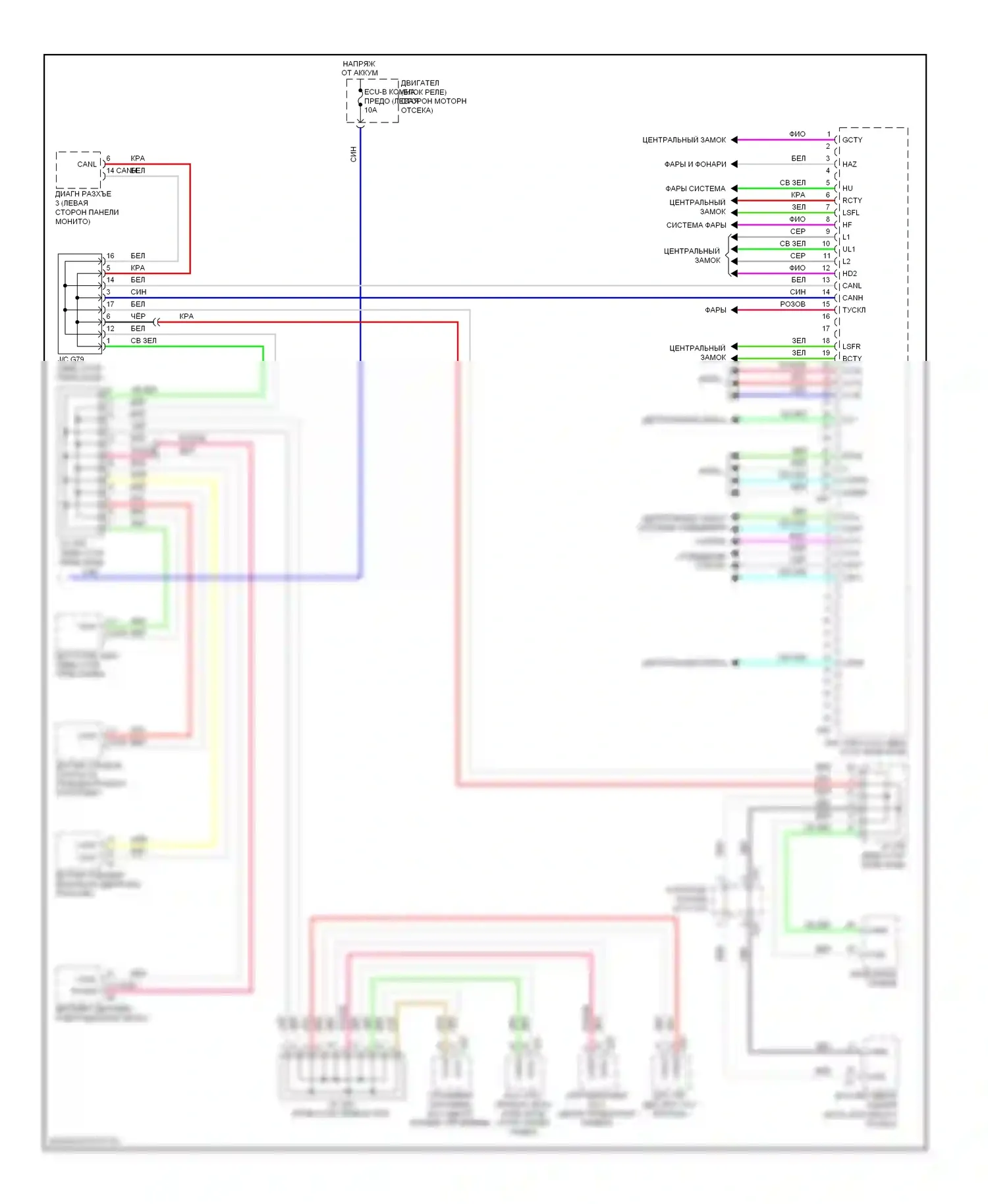 GX Lexus J150 (2009-2013): Электросхема эбу кузова (2 из 2) 