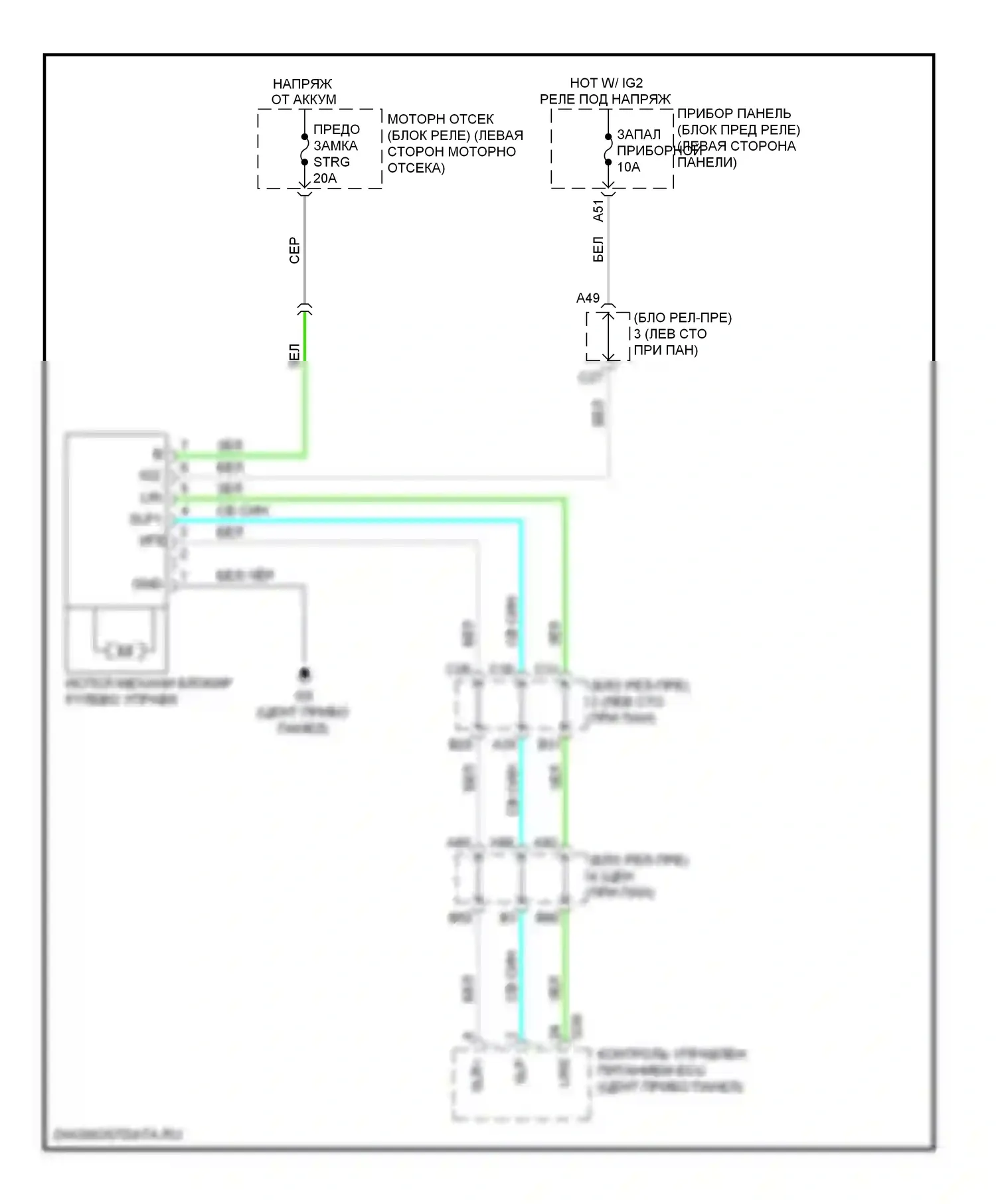 GX Lexus J150 (2009-2013): Электросхема рулевой колонки 