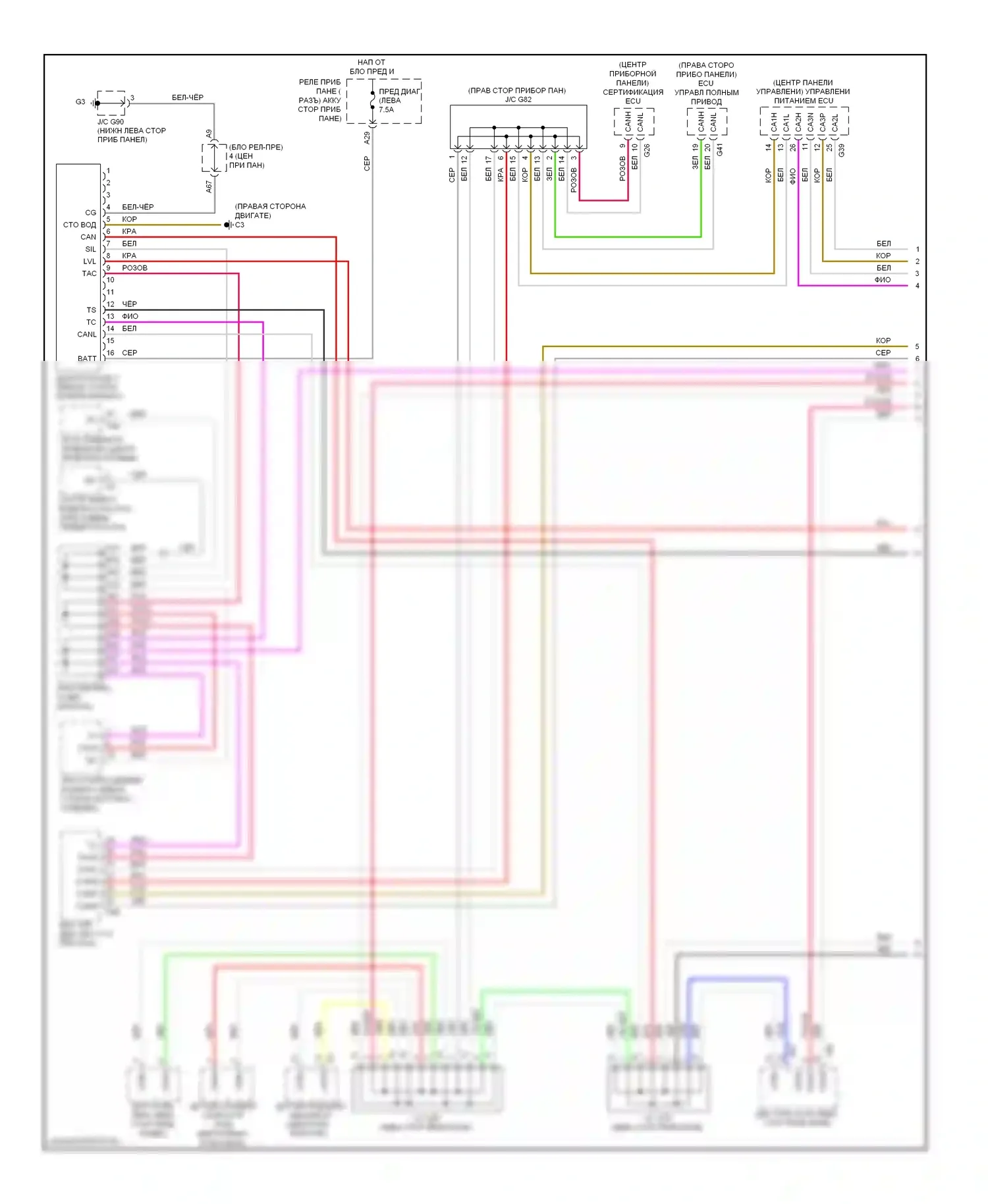 GX Lexus J150 (2009-2013): Can шина электросхема (1 из 3) 