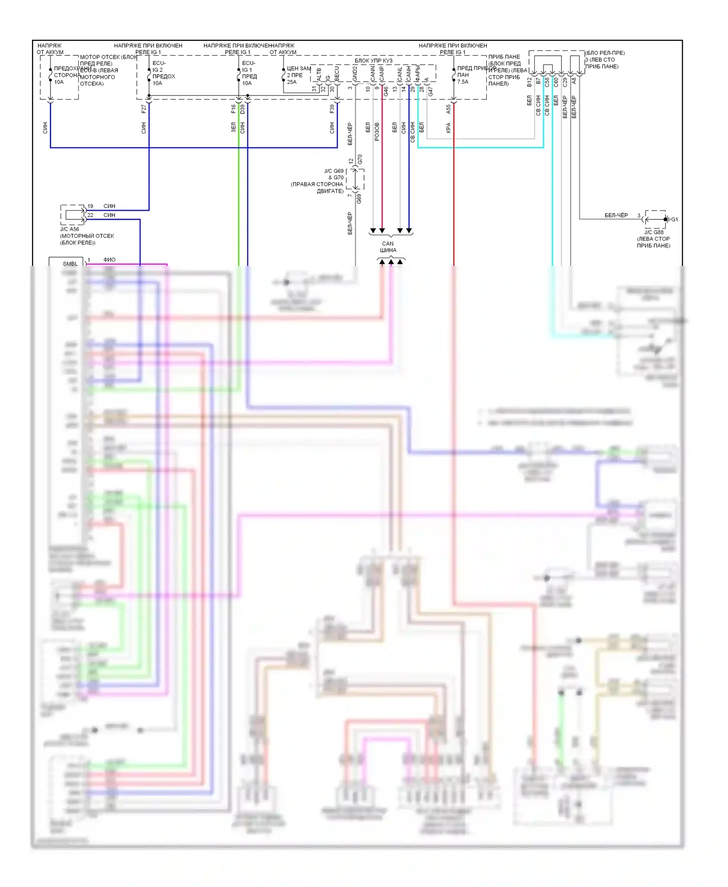 GX Lexus J150 (2009-2013): Электросхема адаптивного переднего освещения 