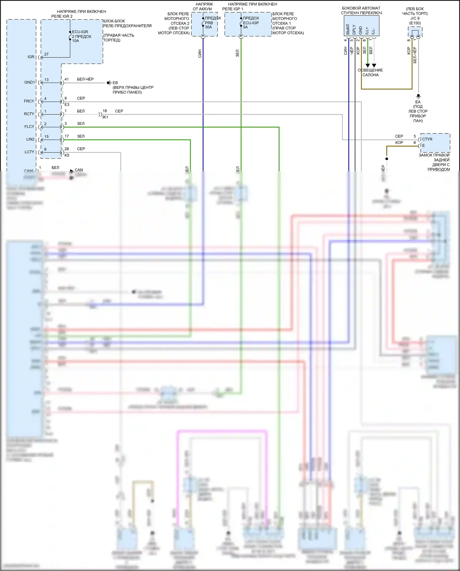 GX Lexus J310 (2023-2024): Электросхема выдвижных ходовых щитов 