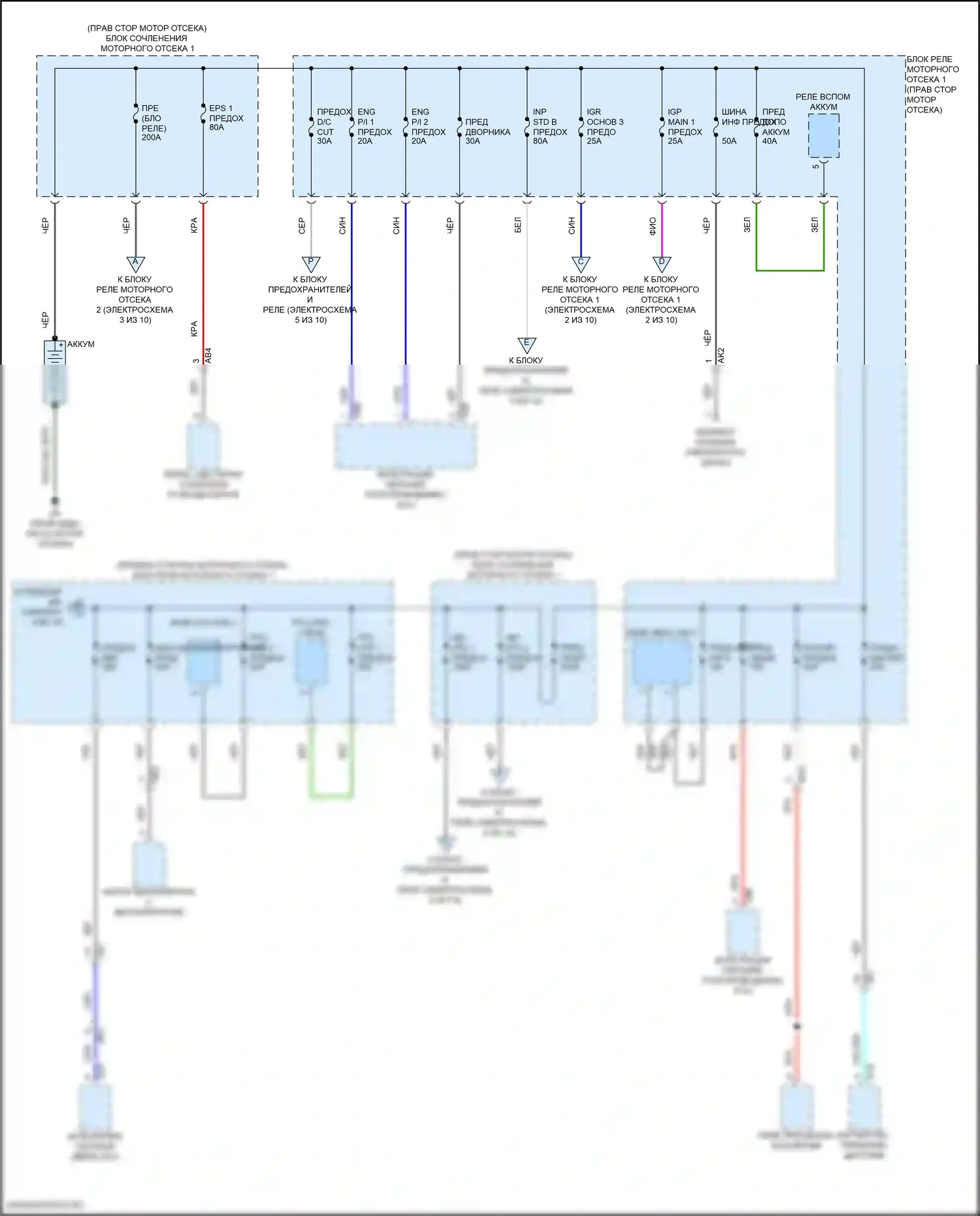 GX Lexus J310 (2023-2024): Электросхема блока предохранителей реле (1 из 10) 