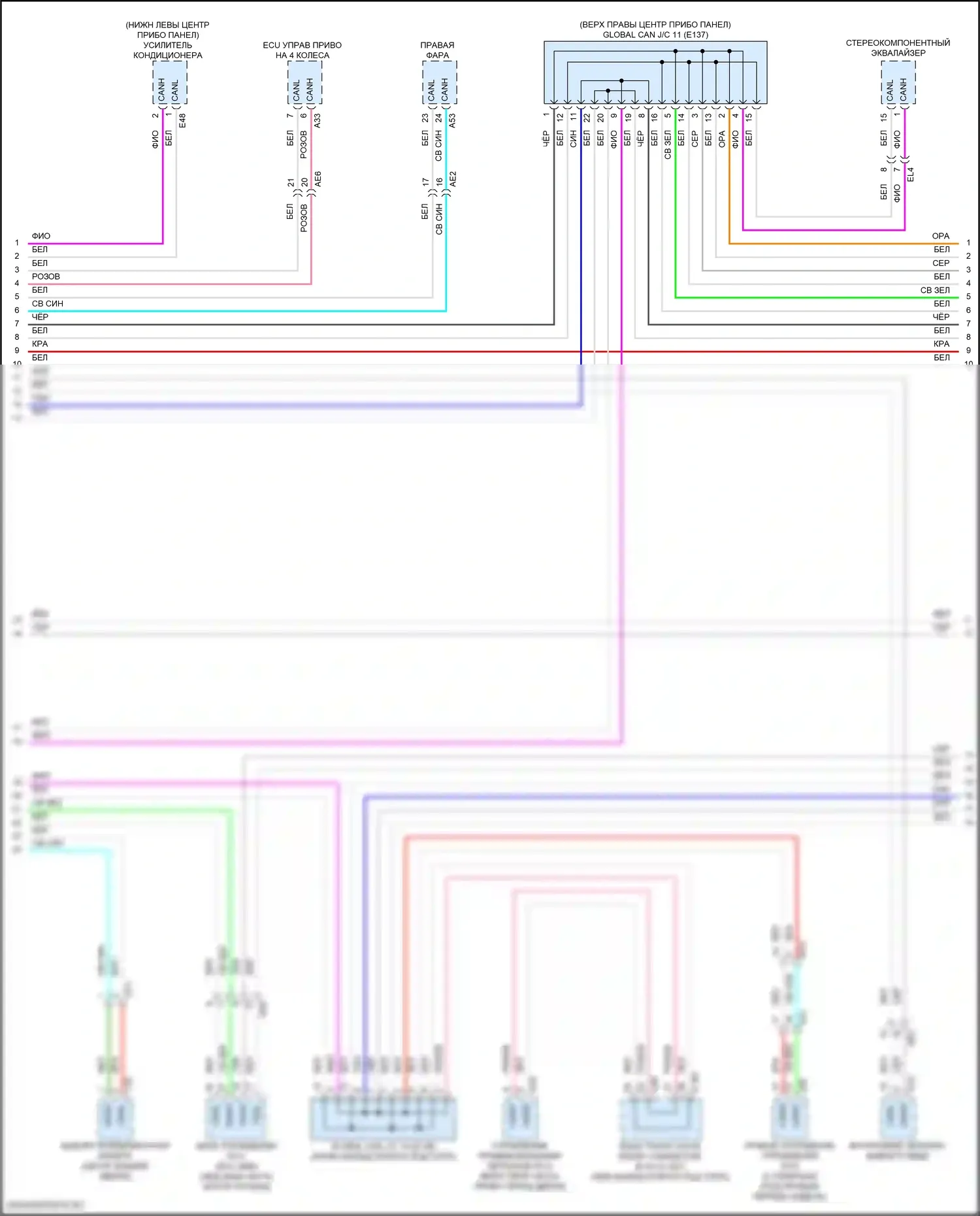 GX Lexus J310 (2023-2024): Can шина электросхема (5 из 6) 