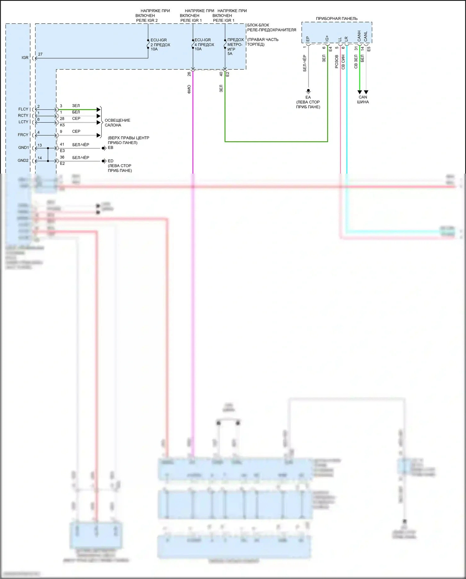 GX Lexus J310 (2023-2024): Электросхема фар (1 из 3) 