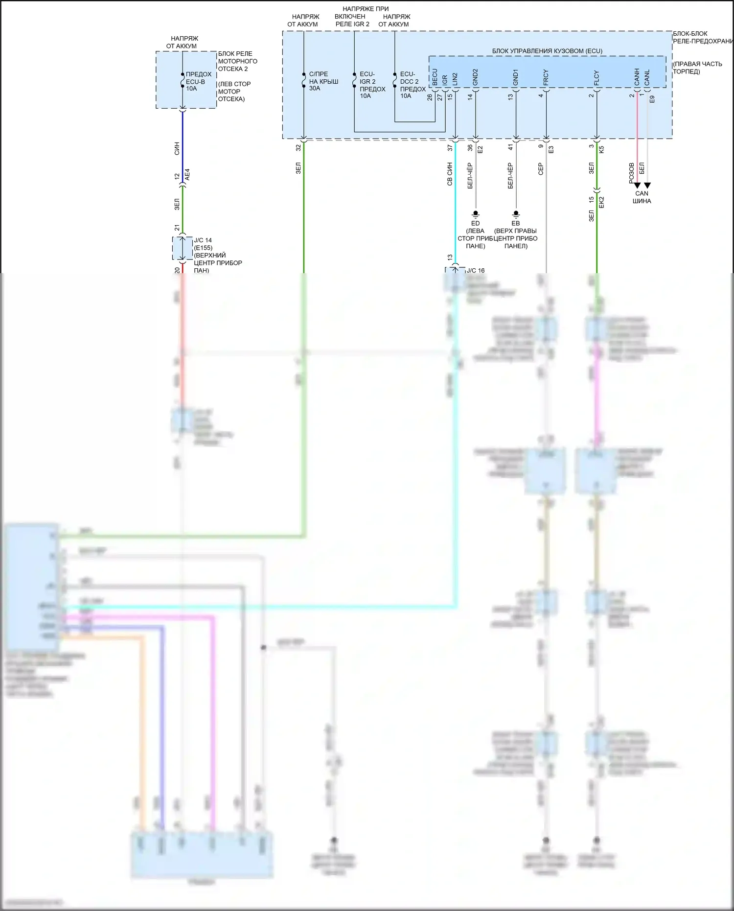 GX Lexus J310 (2023-2024): Электросхема люка 