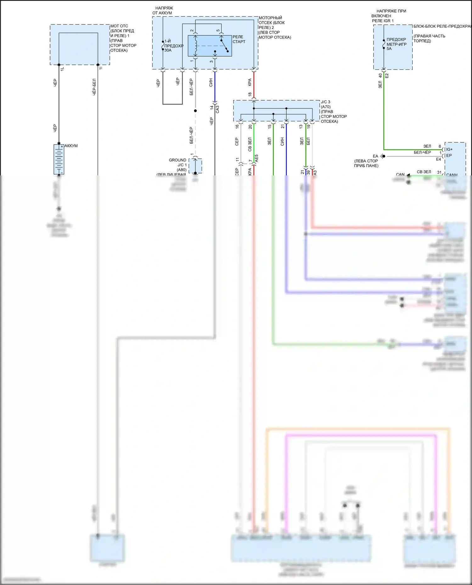GX Lexus J310 (2023-2024): Электросхема стартера 
