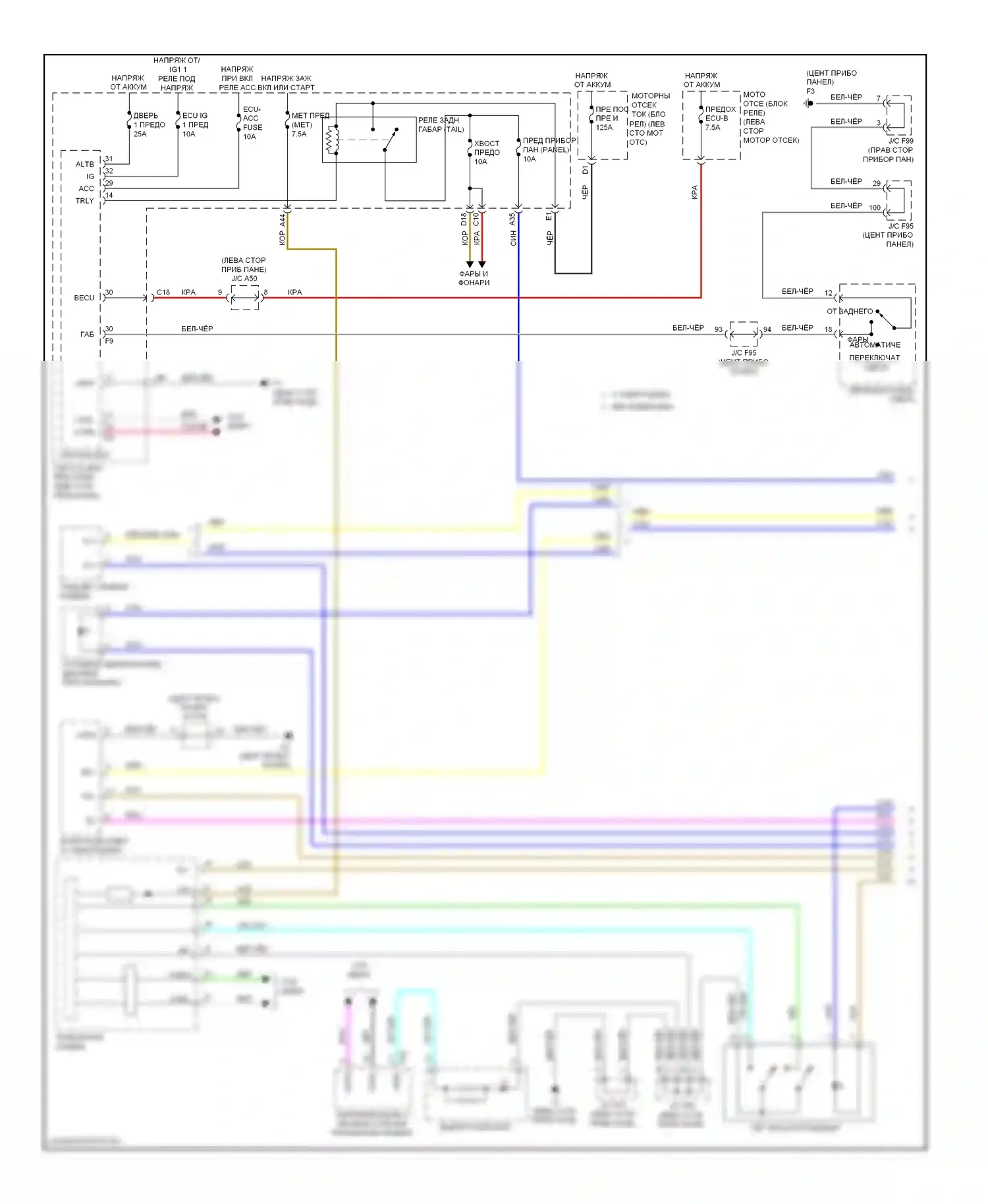 HS Lexus I (2009-2012): Электросхема подсветки приборной панели (1 из 3) 