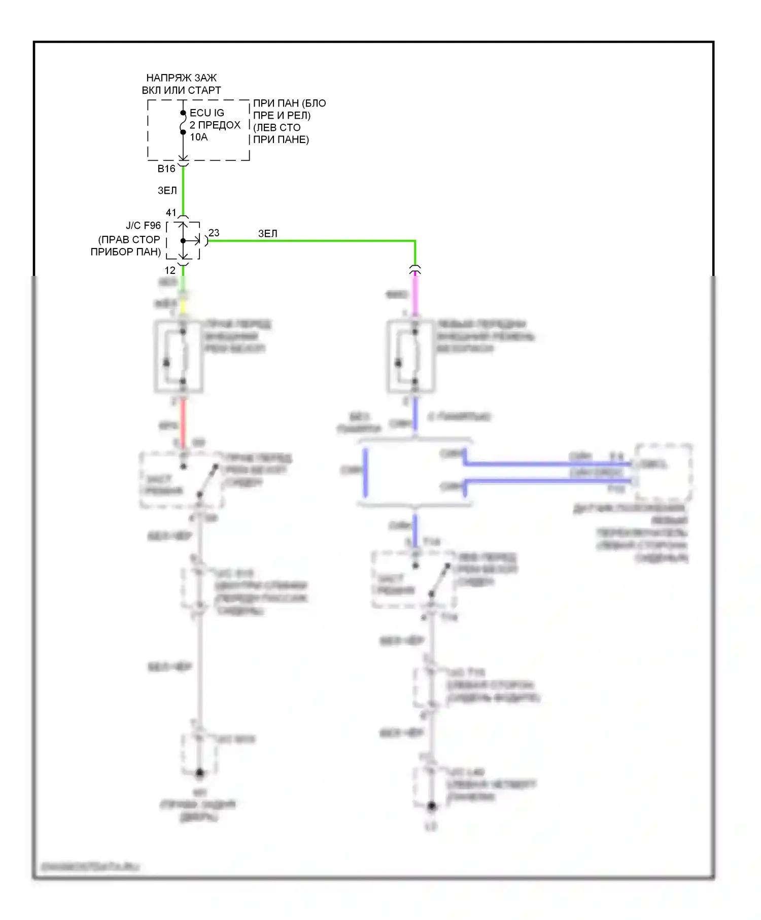 HS Lexus I (2009-2012): Электросхема подушек безопасности 