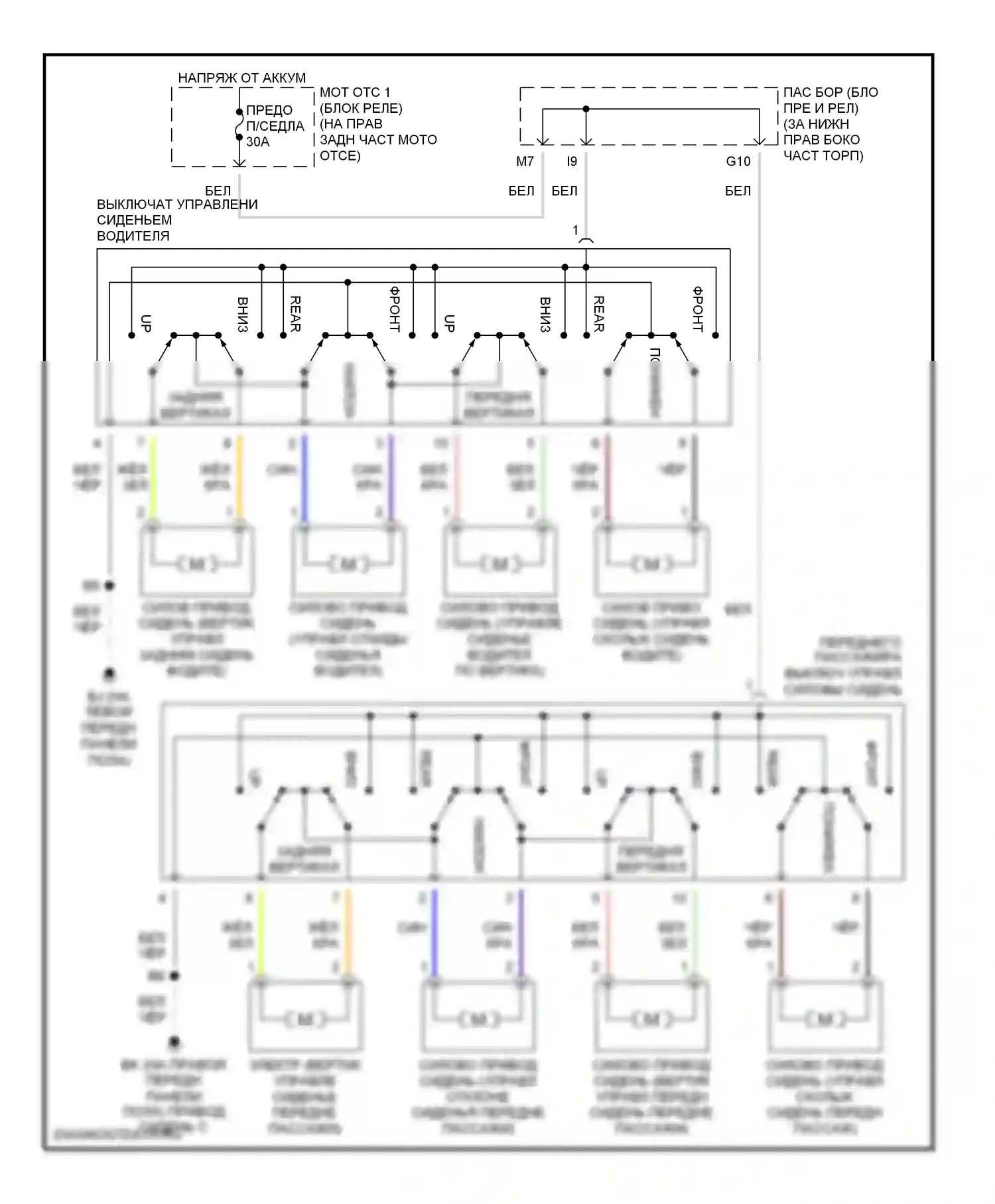 IS Lexus I (1999-2005): Электросхема сидений 
