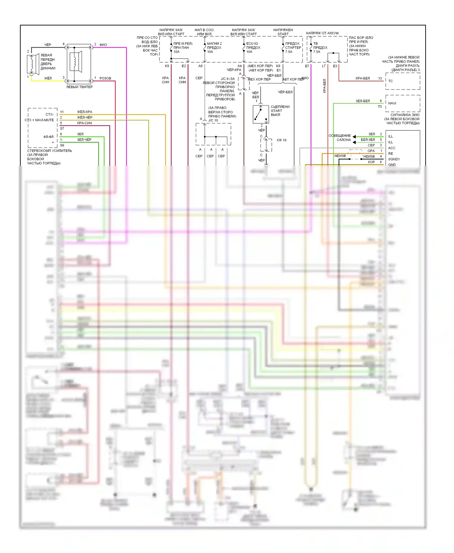 IS Lexus I (1999-2005): Электросхема навигации 
