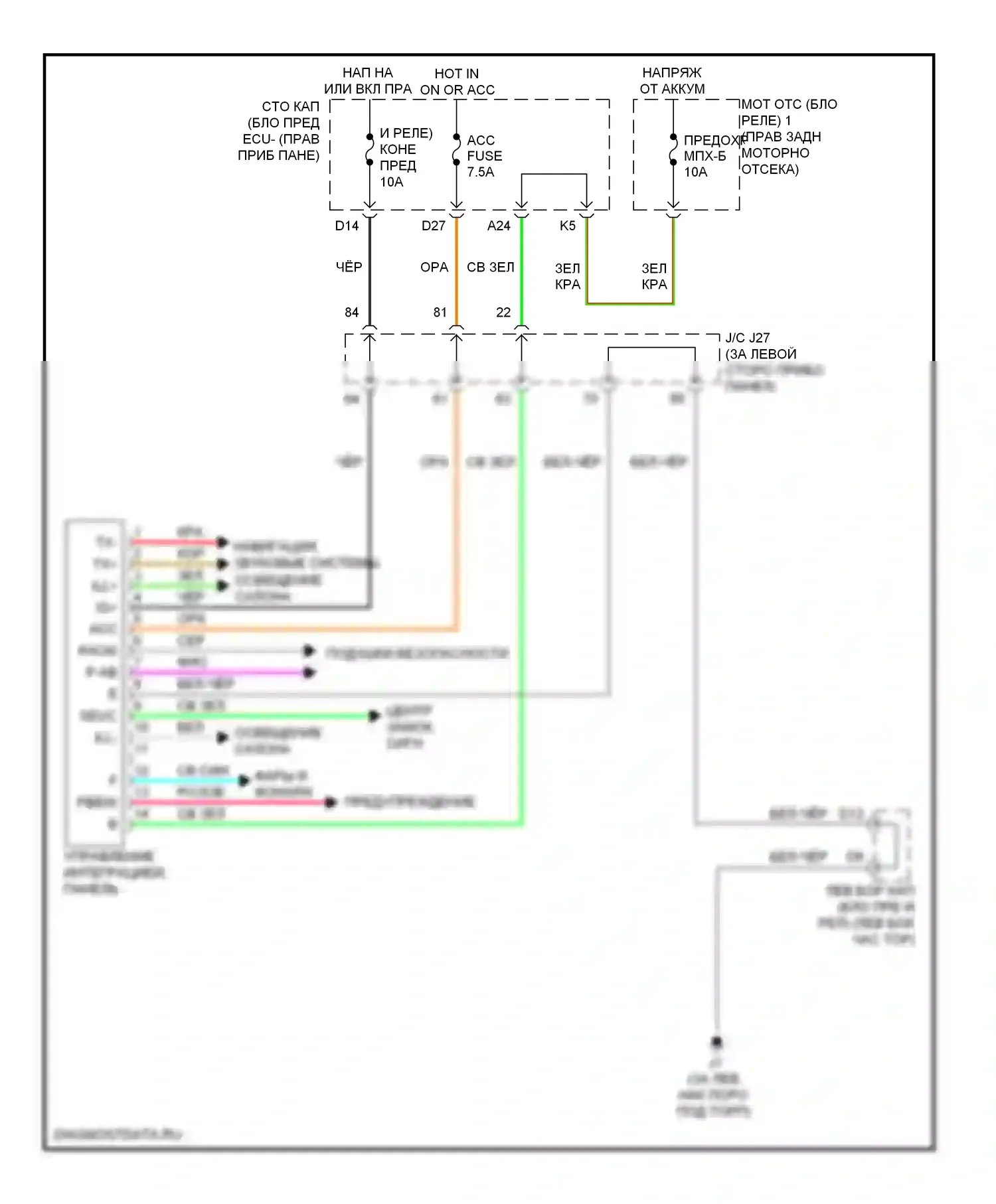 IS Lexus II рестайлинг 2 (2010-2016): Электросхема управления интеграцией и панели 