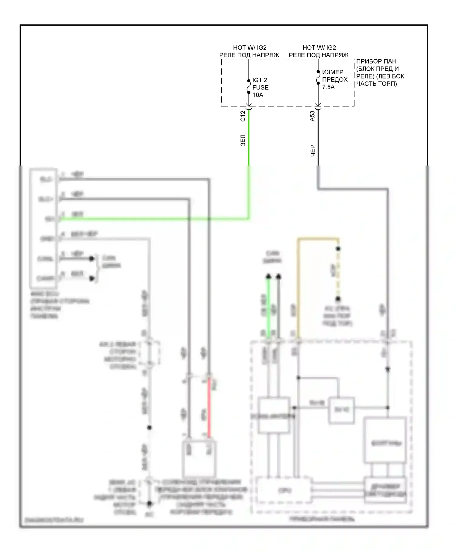 IS Lexus II рестайлинг 2 (2010-2016): Электросхема 4wd 