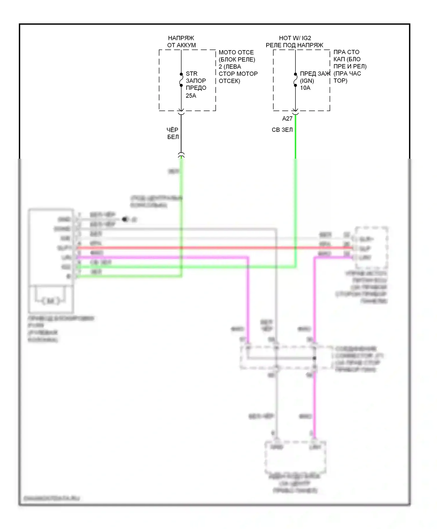 IS Lexus II рестайлинг (2008-2010): Электросхема рулевой колонки 