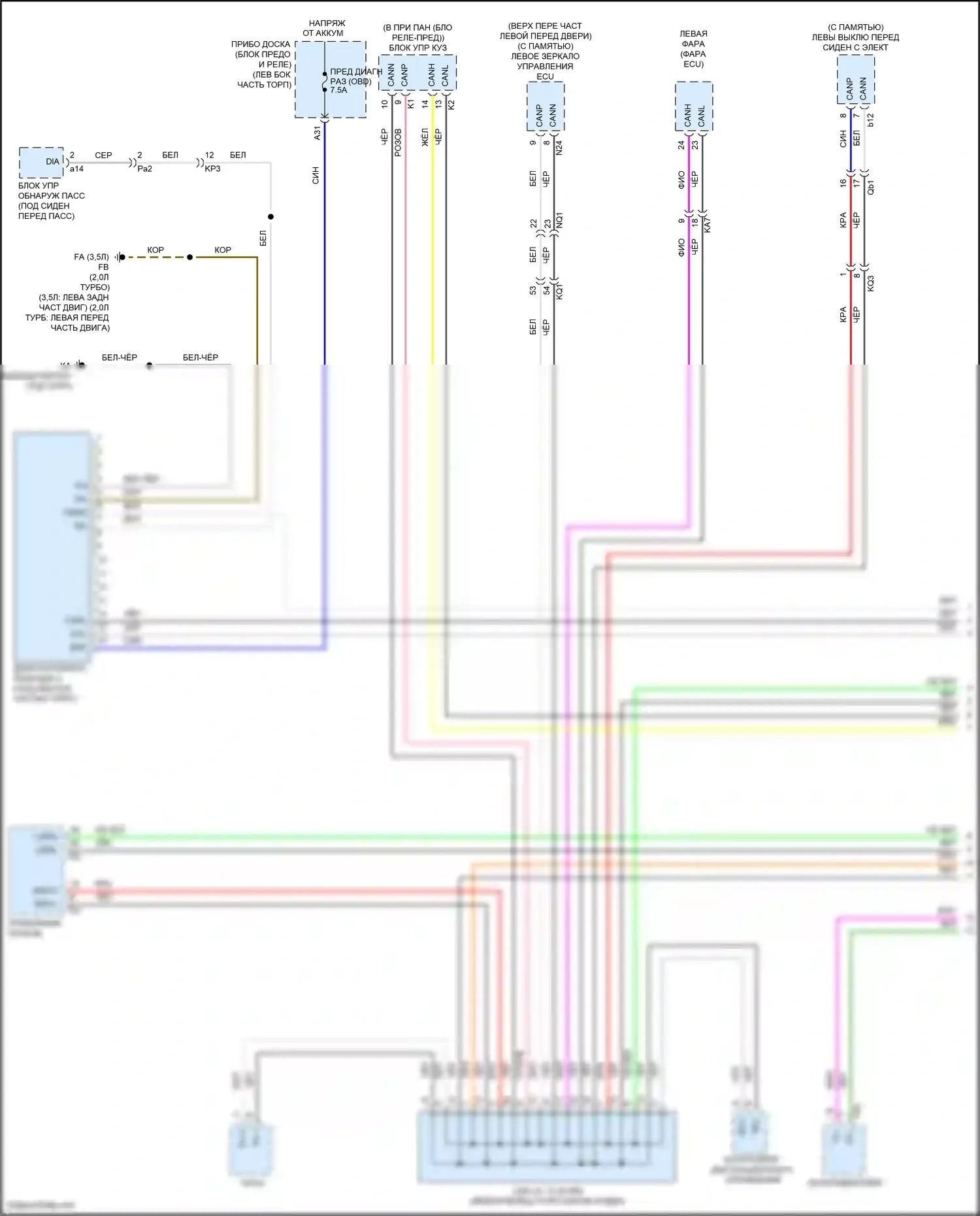 IS Lexus III рестайлинг 2 (2020-2024): Can шина электросхема (1 из 4) 