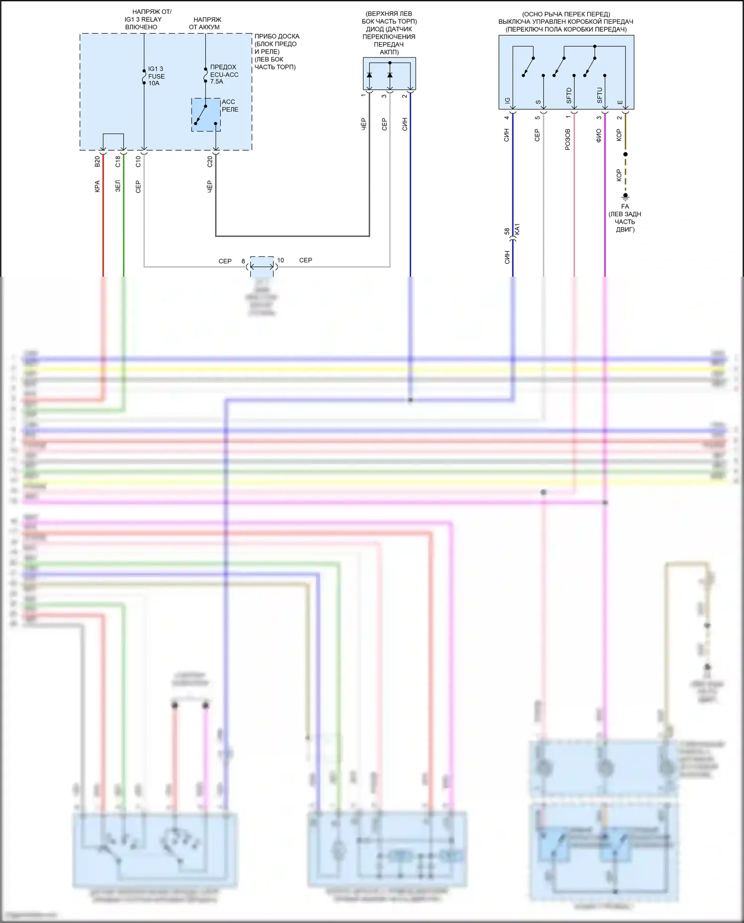 IS Lexus III рестайлинг 2 (2020-2024): 3.5l, электросхема соединений автоматической коробки передач (2 из 4) 