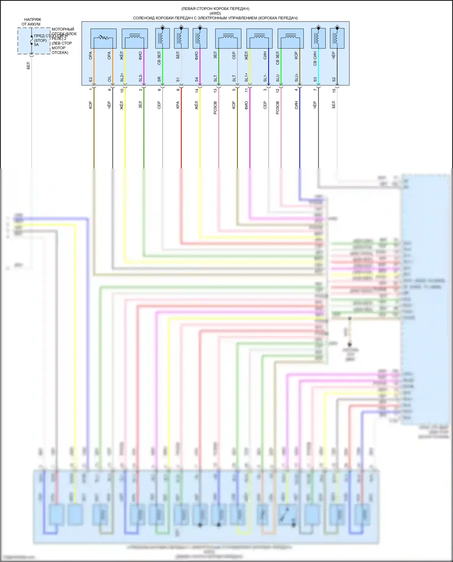 IS Lexus III рестайлинг 2 (2020-2024): Электросхема автоматической коробки передач (4 из 4) 