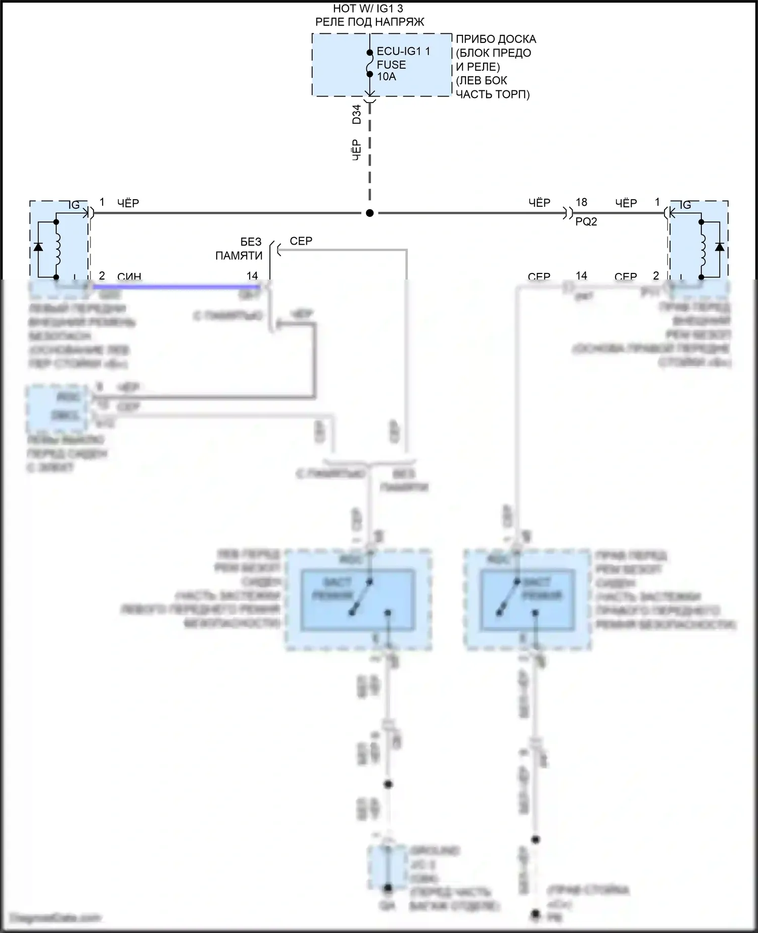 IS Lexus III рестайлинг 2 (2020-2024): Электросхема подушек безопасности 