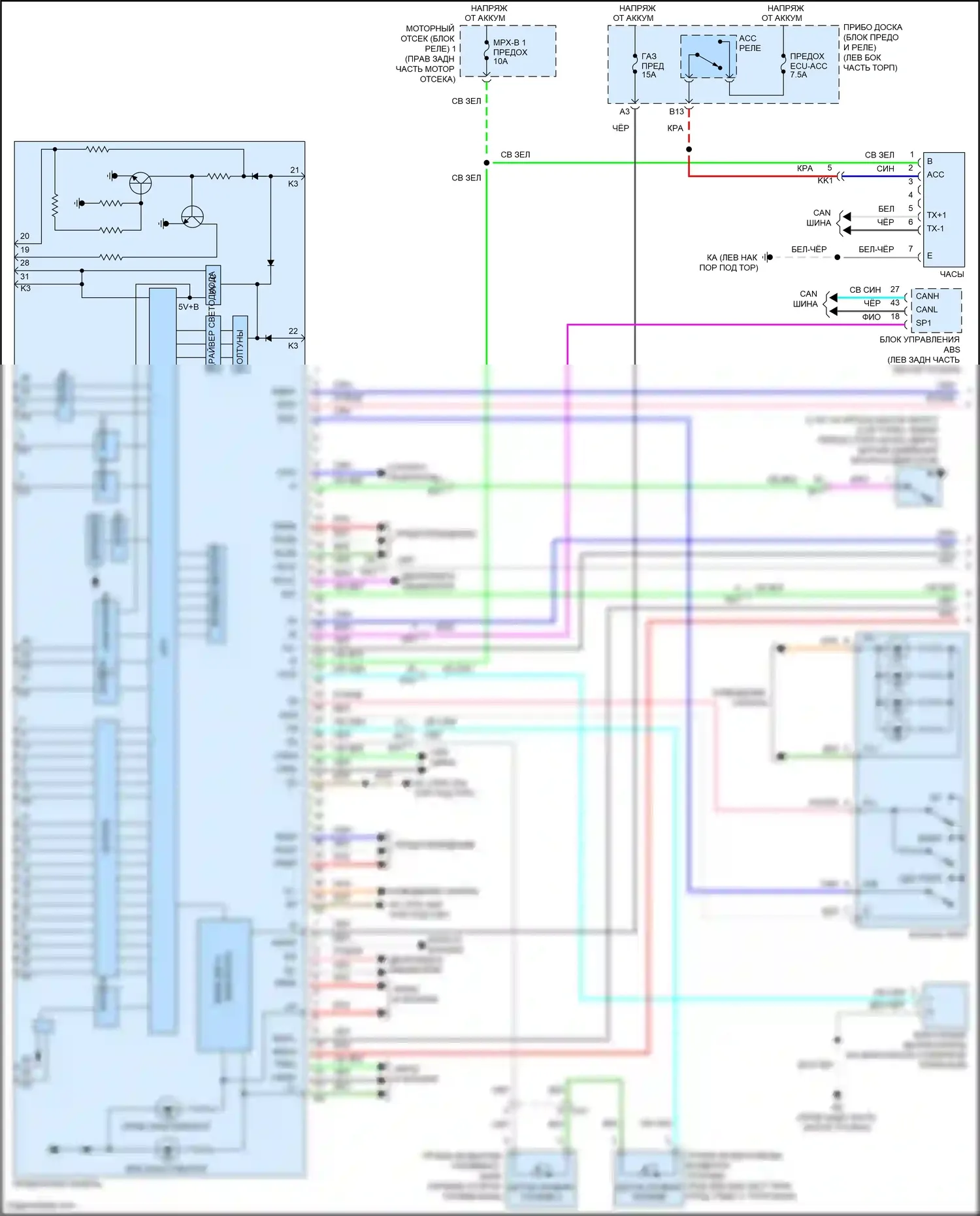 IS Lexus III рестайлинг 2 (2020-2024): Электросхема приборной панели (1 из 2) 