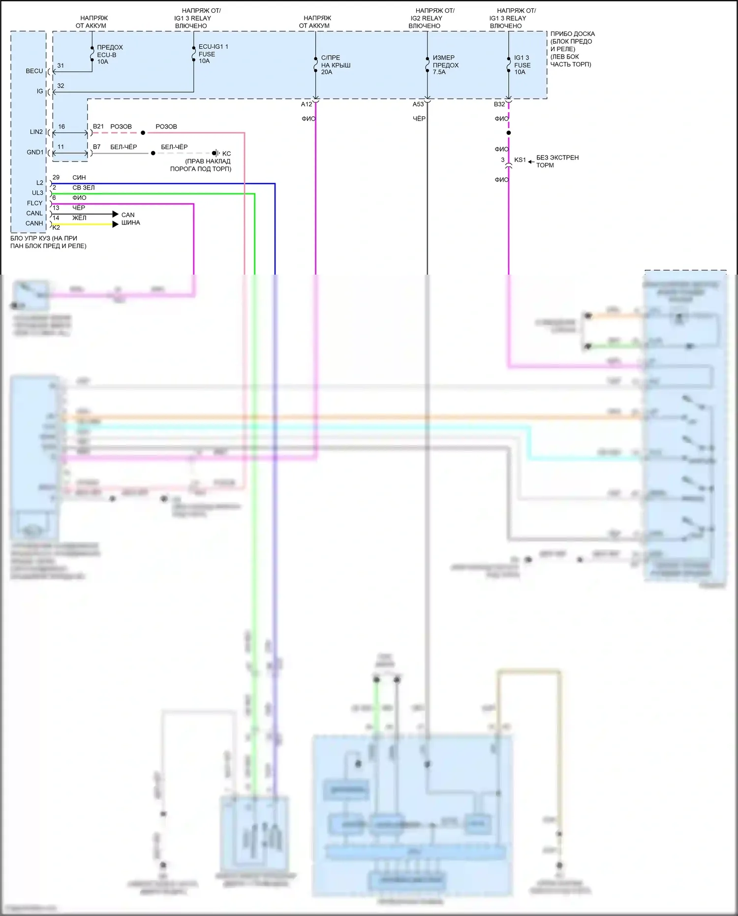 IS Lexus III рестайлинг 2 (2020-2024): Электросхема складной крыши/люка 