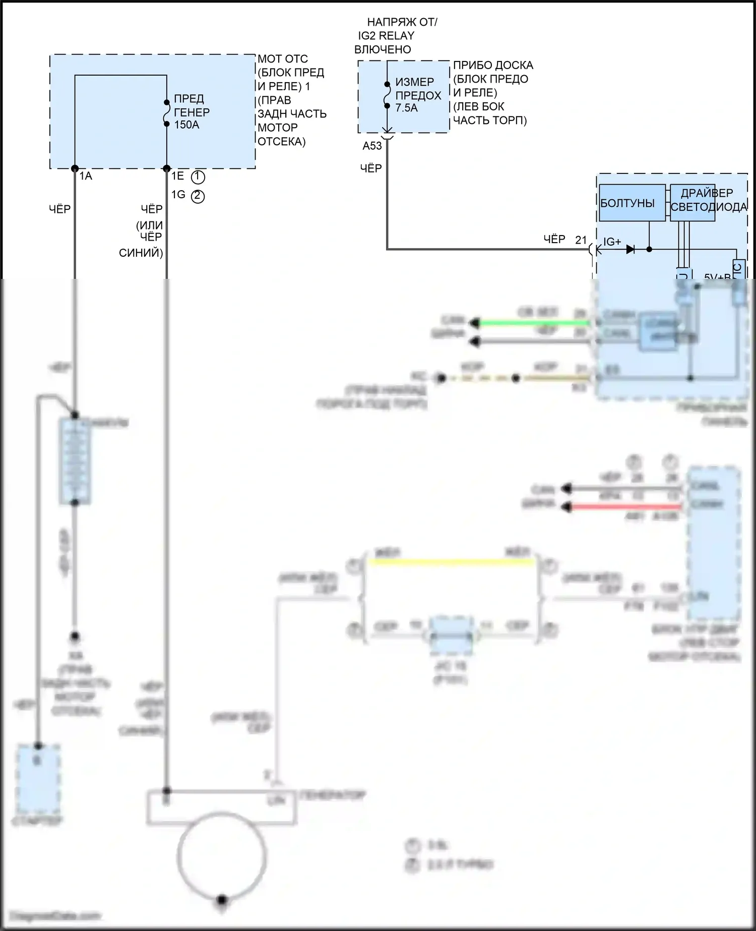 IS Lexus III рестайлинг 2 (2020-2024): Электросхема генератора 