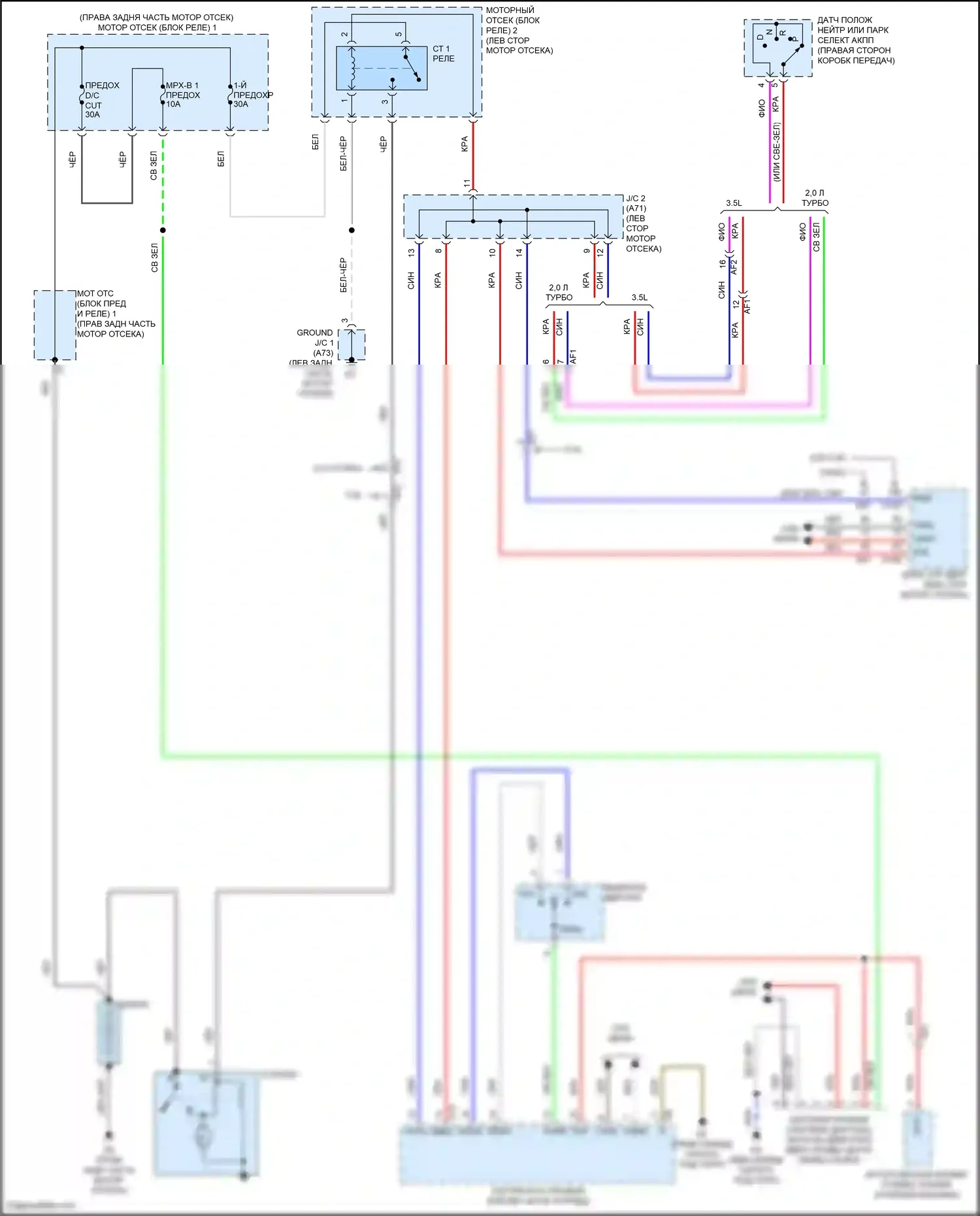 IS Lexus III рестайлинг 2 (2020-2024): Электросхема стартера 