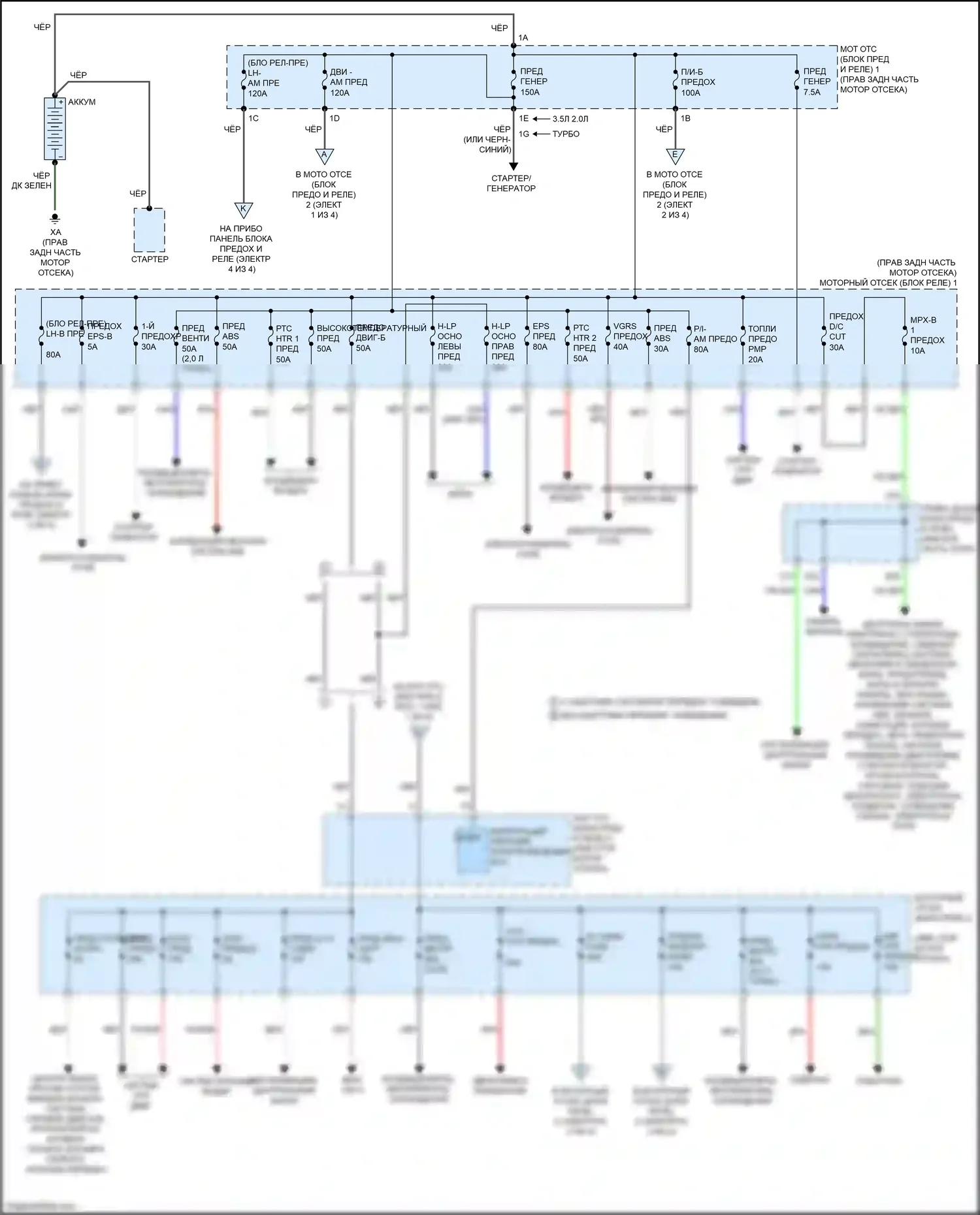 IS Lexus III рестайлинг (2015-2020): Электросхема блока предохранителей реле (1 из 4) 