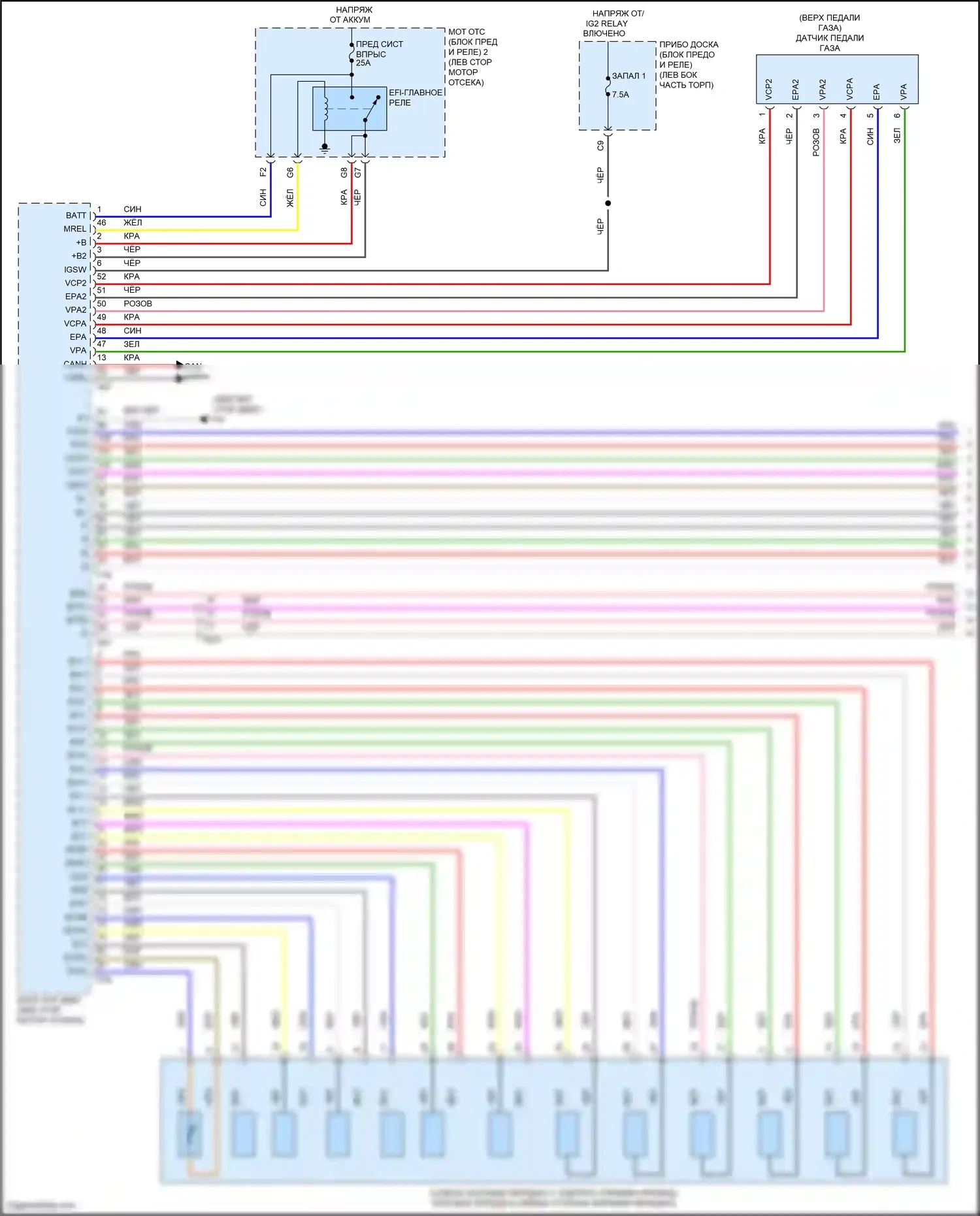 IS Lexus III рестайлинг (2015-2020): Электросхема коробки передач (1 из 3) 