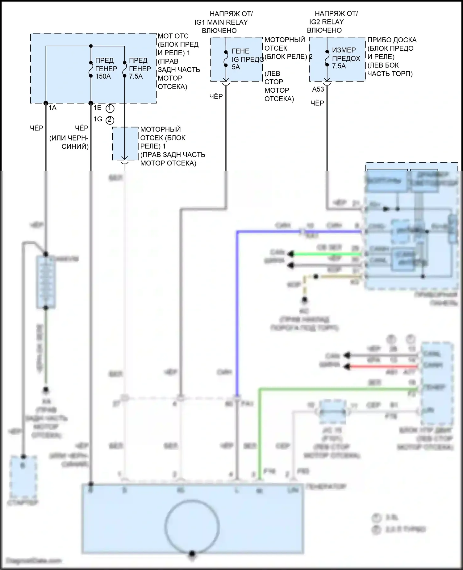 IS Lexus III рестайлинг (2015-2020): Электросхема генератора 