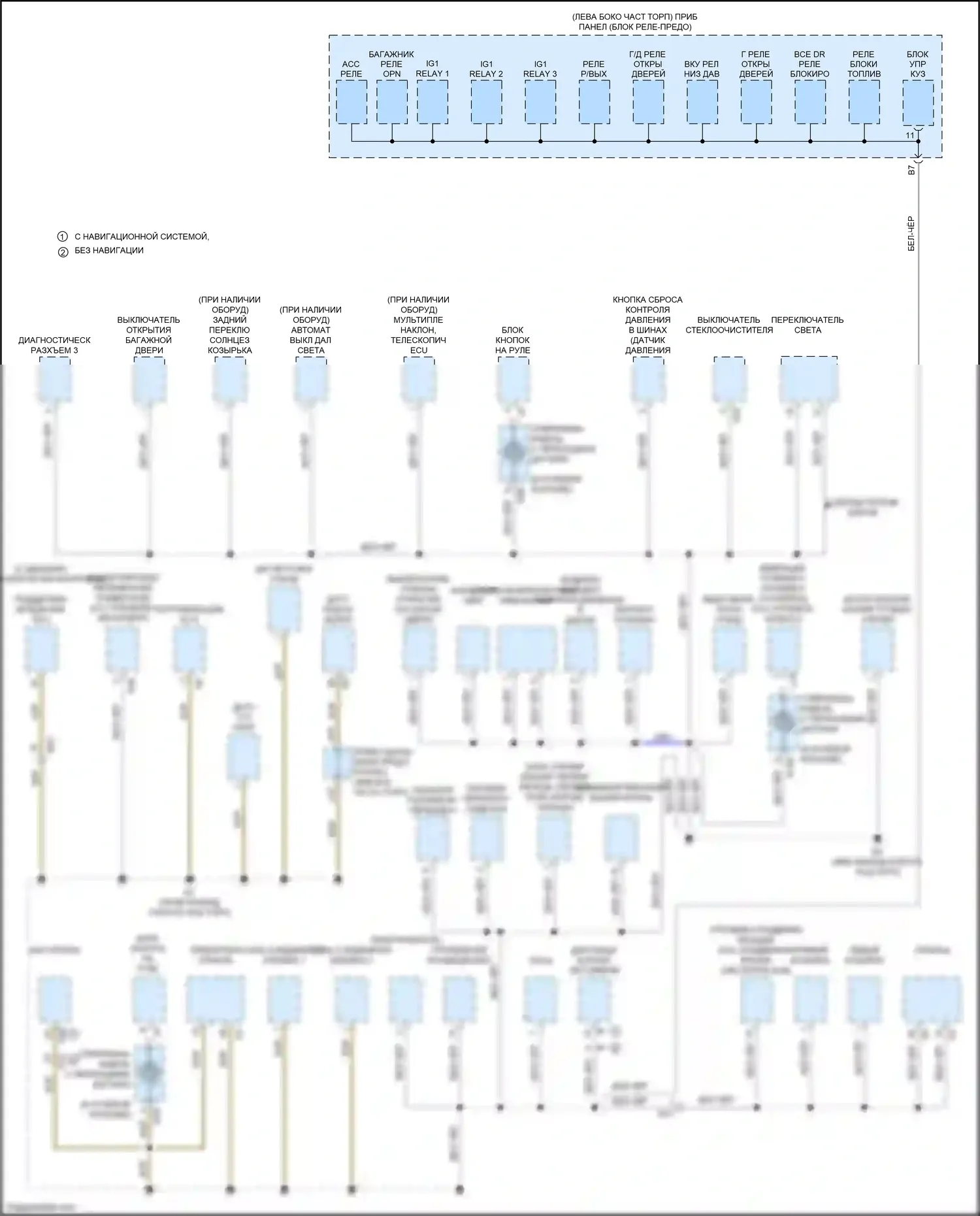 IS Lexus III рестайлинг (2015-2020): Электросхема разводки массы (4 из 6) 