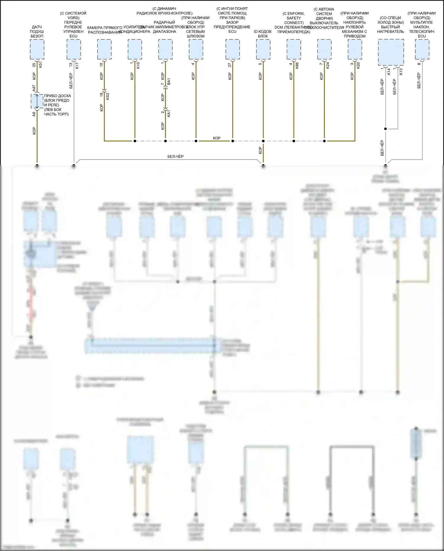 IS Lexus III рестайлинг (2015-2020): Электросхема разводки массы (5 из 6) 