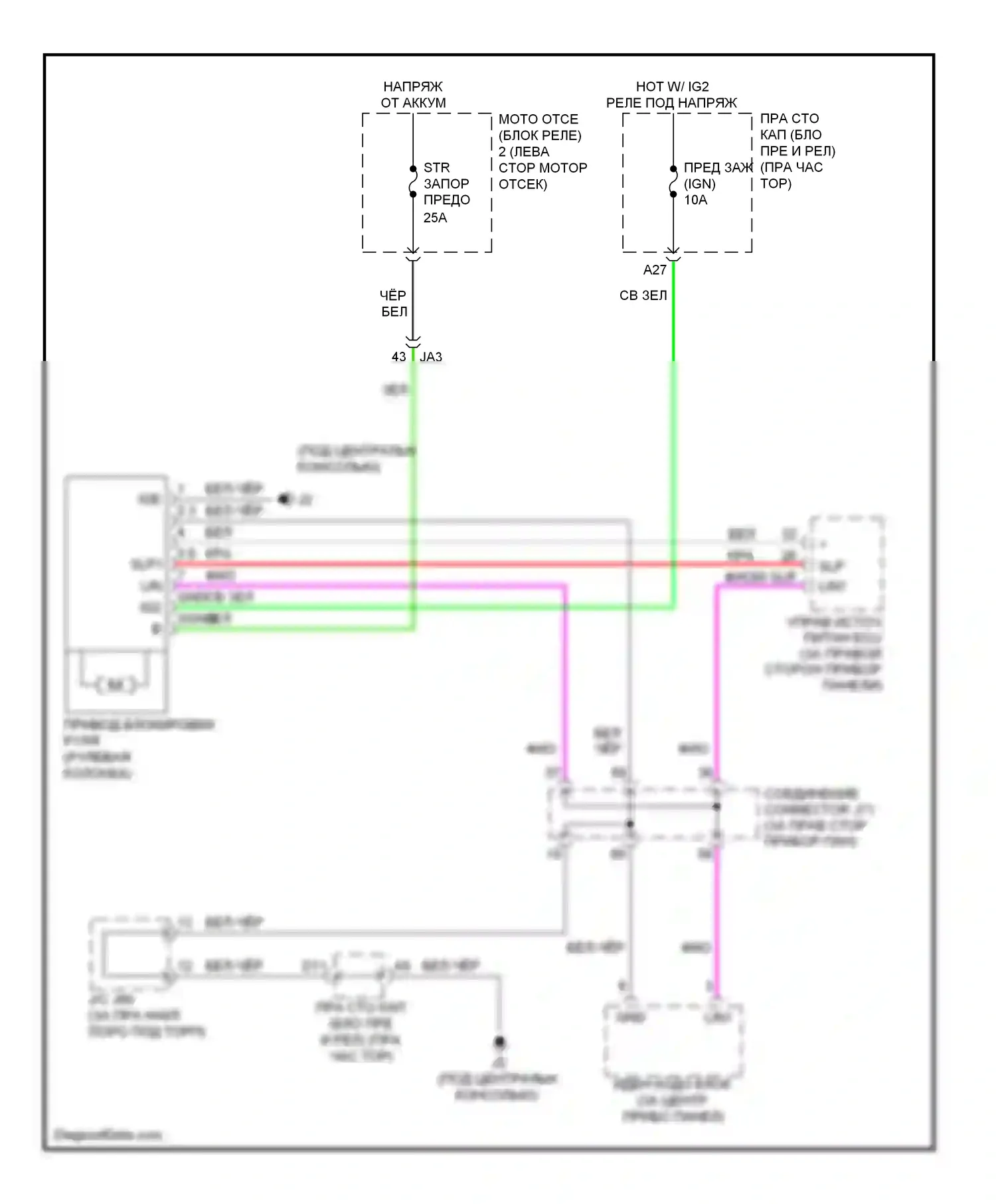 IS Lexus III (2013-2016): Электросхема рулевой колонки 