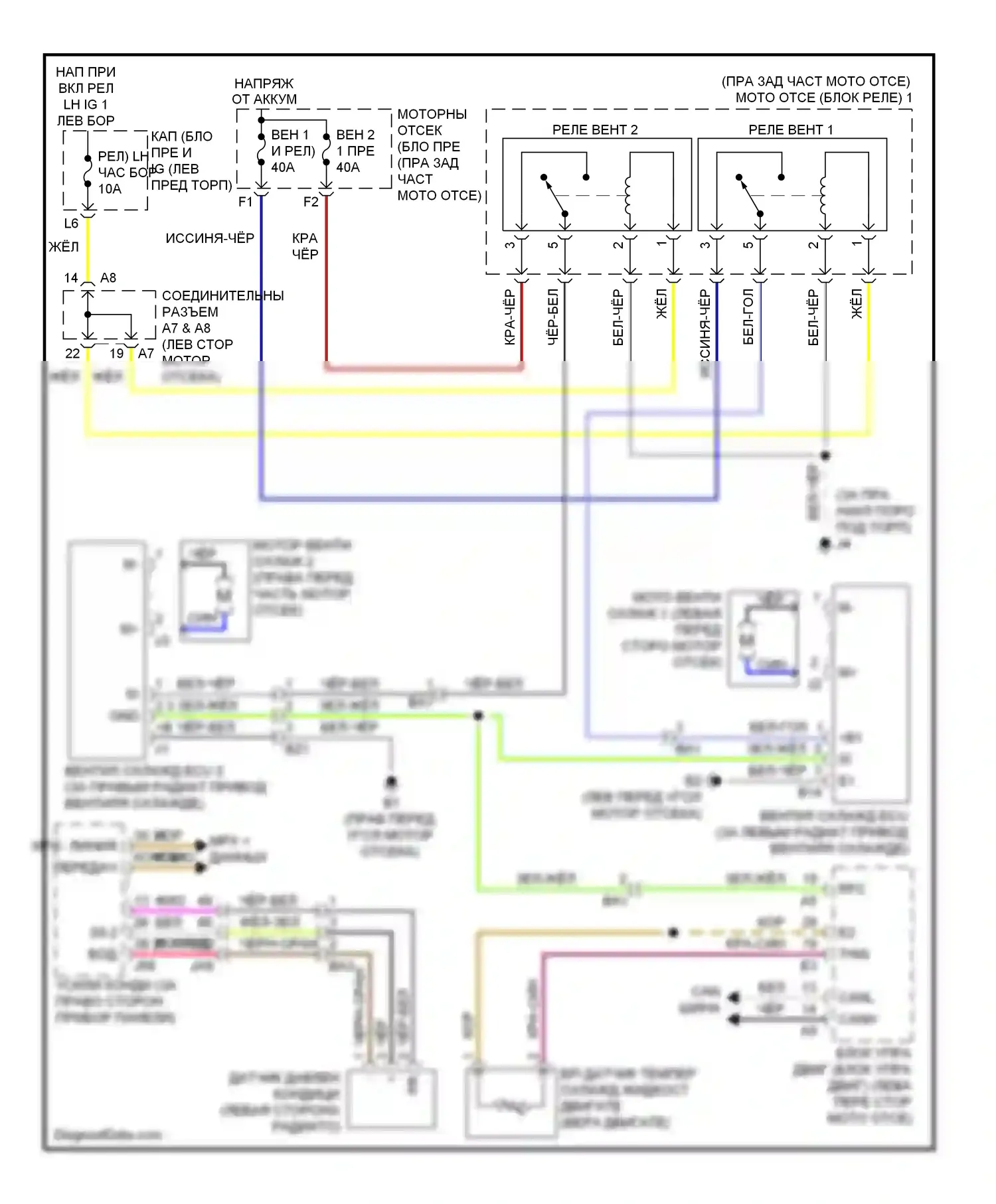 IS Lexus III (2013-2016): Электросхема вентилятора охлаждения 