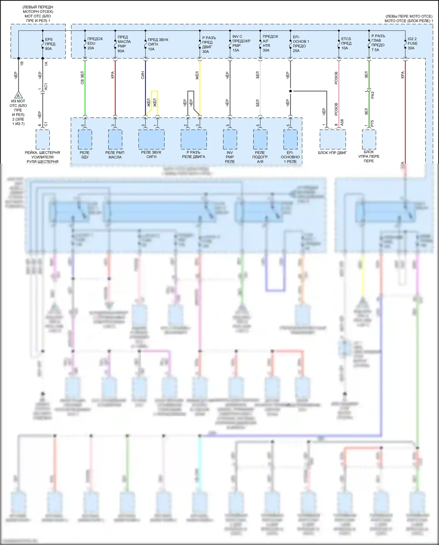 LC Lexus I (2016-2024): Электросхема блока предохранителей реле (2 из 7) 